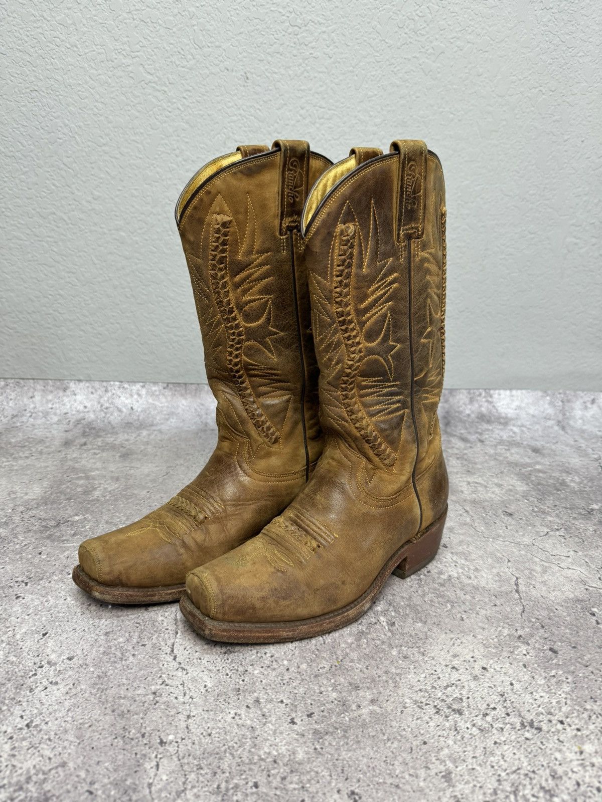 image of Avant Garde x Vintage Leather Cowboy Boots Western Shoes Usa Size 41 Ranch in Brown, Men's