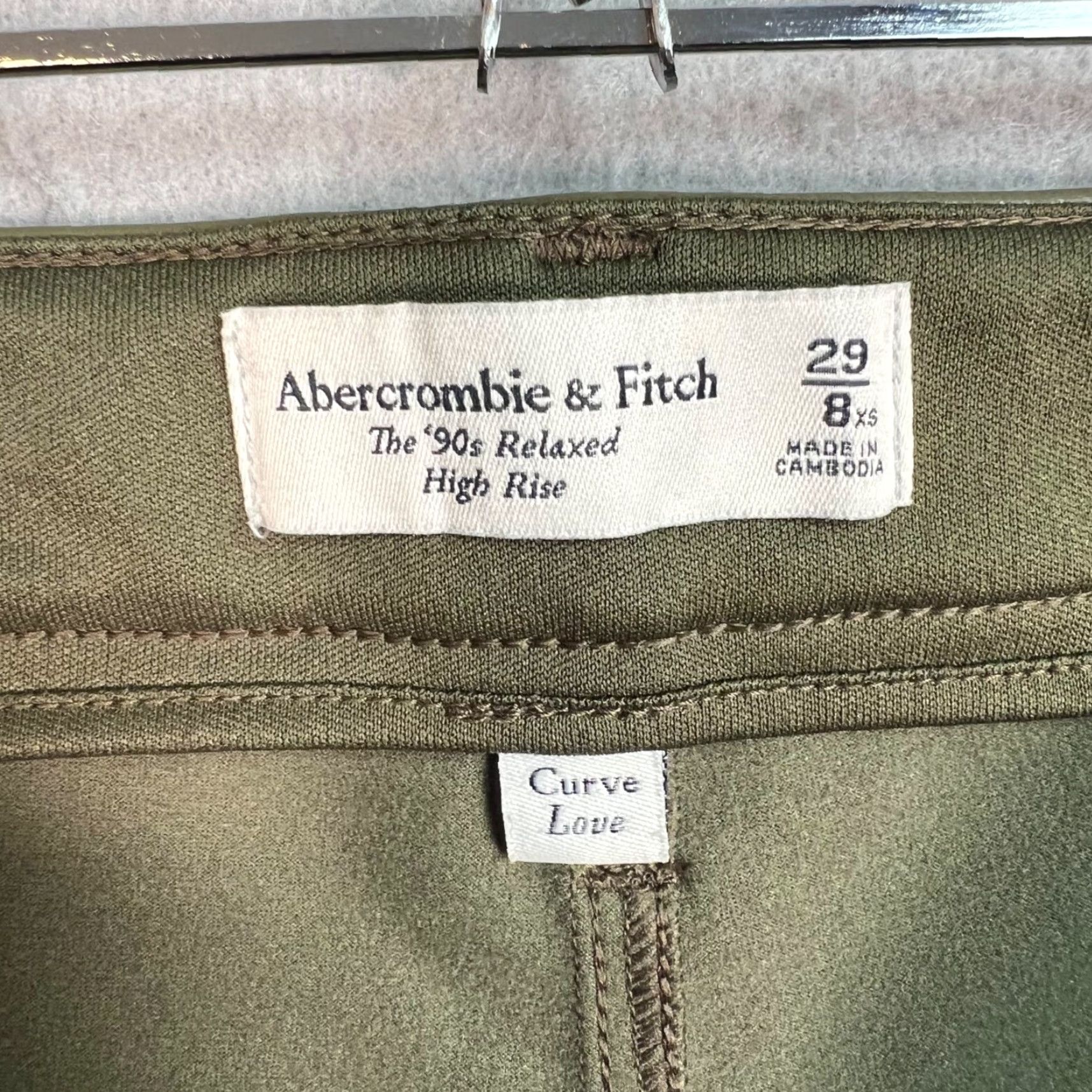 Abercrombie & Fitch Abercrombie & Fitch 90s Relaxed High Rise Faux Leather Cargo Pants Green Size 8 Size 30" / US 8 / IT 44 - 3 Thumbnail