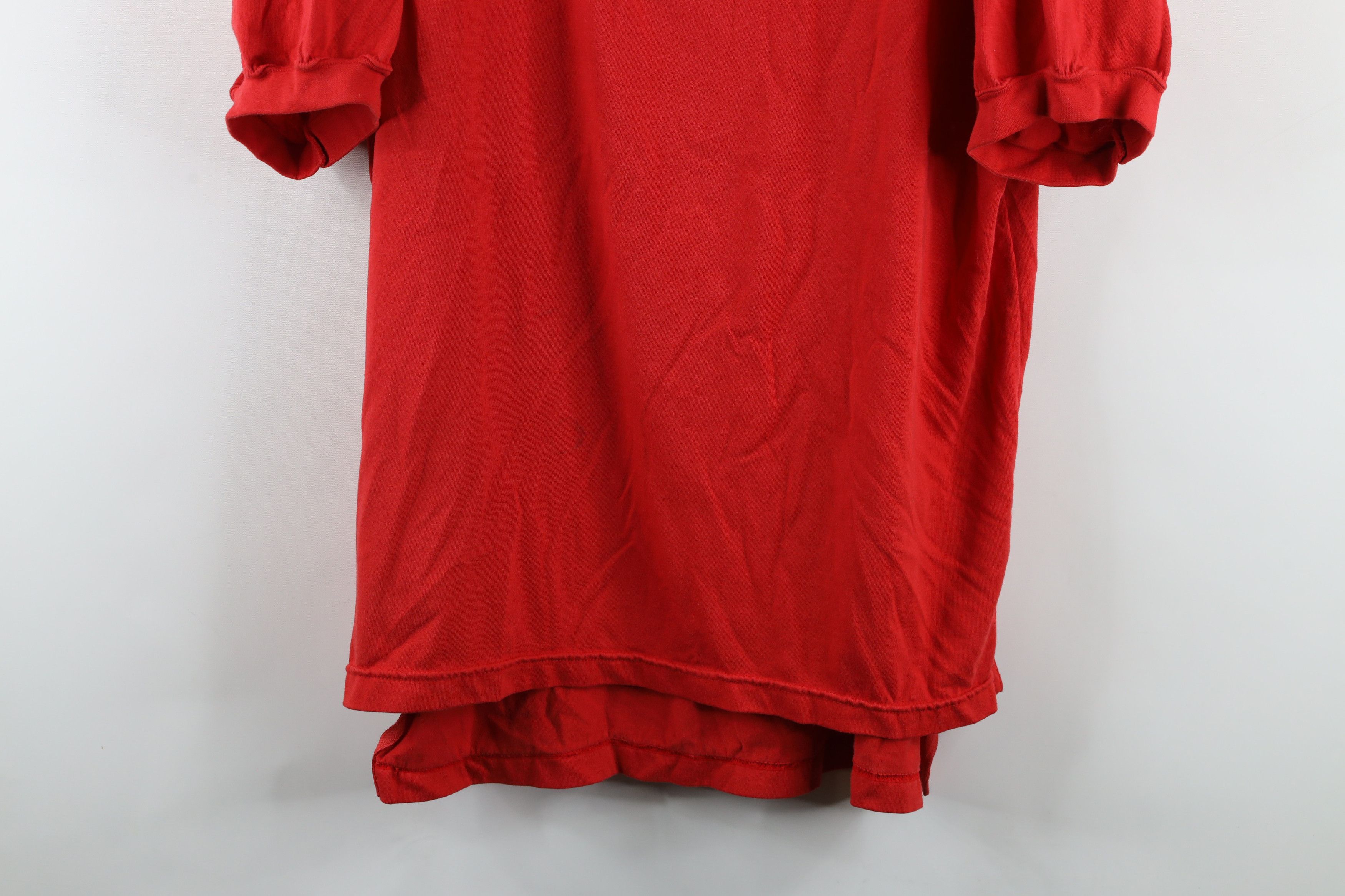 Vintage Vintage 90s Streetwear Blank Short Sleeve Henley T-Shirt Red Size US XL / EU 56 / 4 - 3 Thumbnail