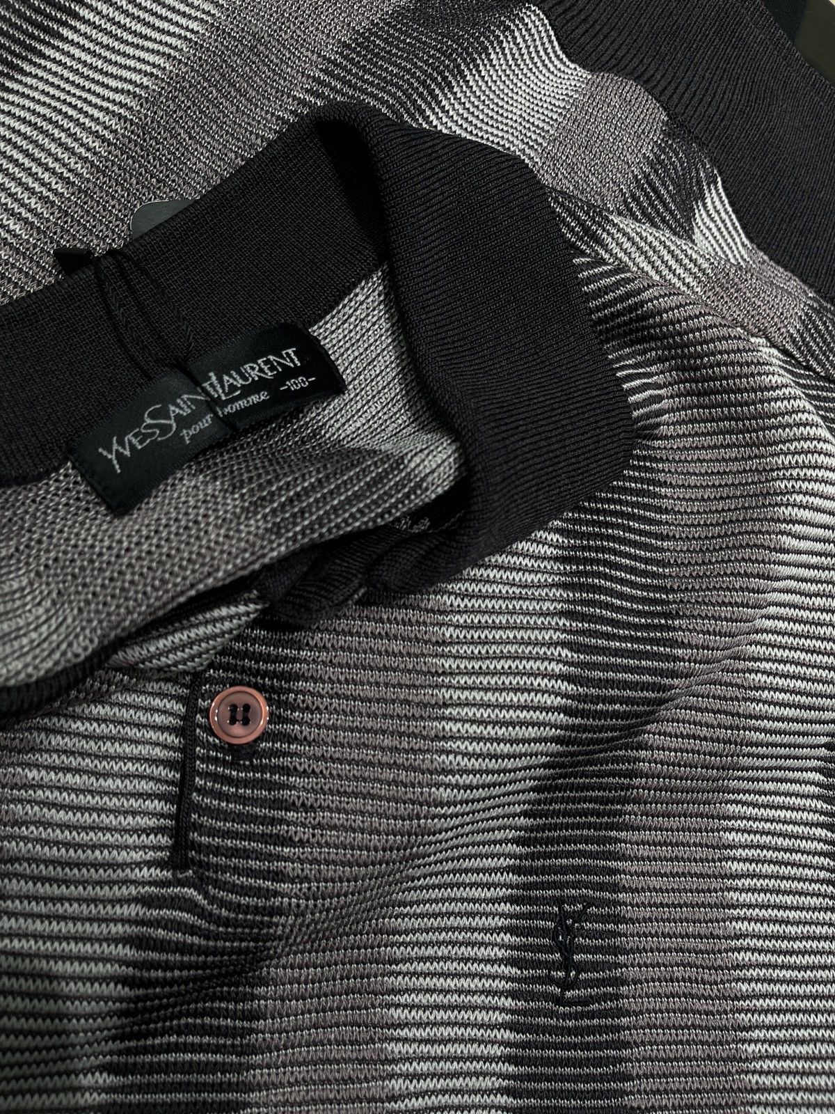 Vintage × Yves Saint Laurent Vintage Yves Saint Laurent Knit Polo Size US L / EU 52-54 / 3 - 4 Thumbnail