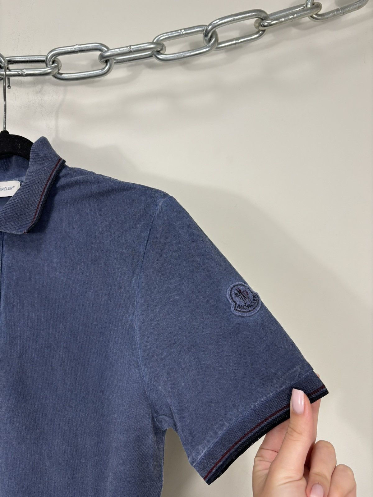 Moncler Maglia Polo Manica Corta Garment Dyed Polo Shirt