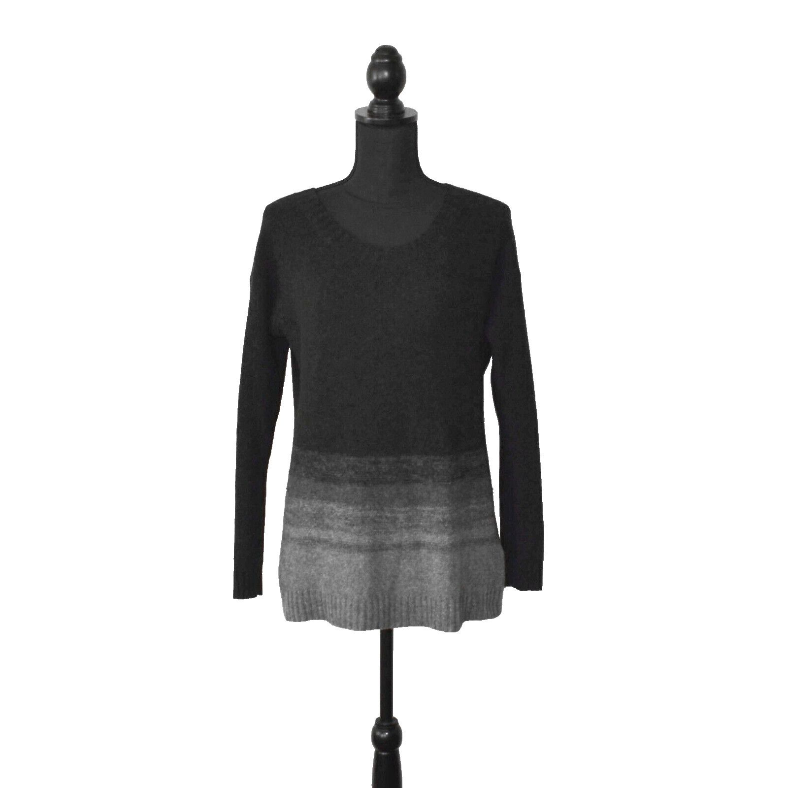 EILEEN FISHER Charcoal Yak Wool Silk Crew Neck Sweater Sz M