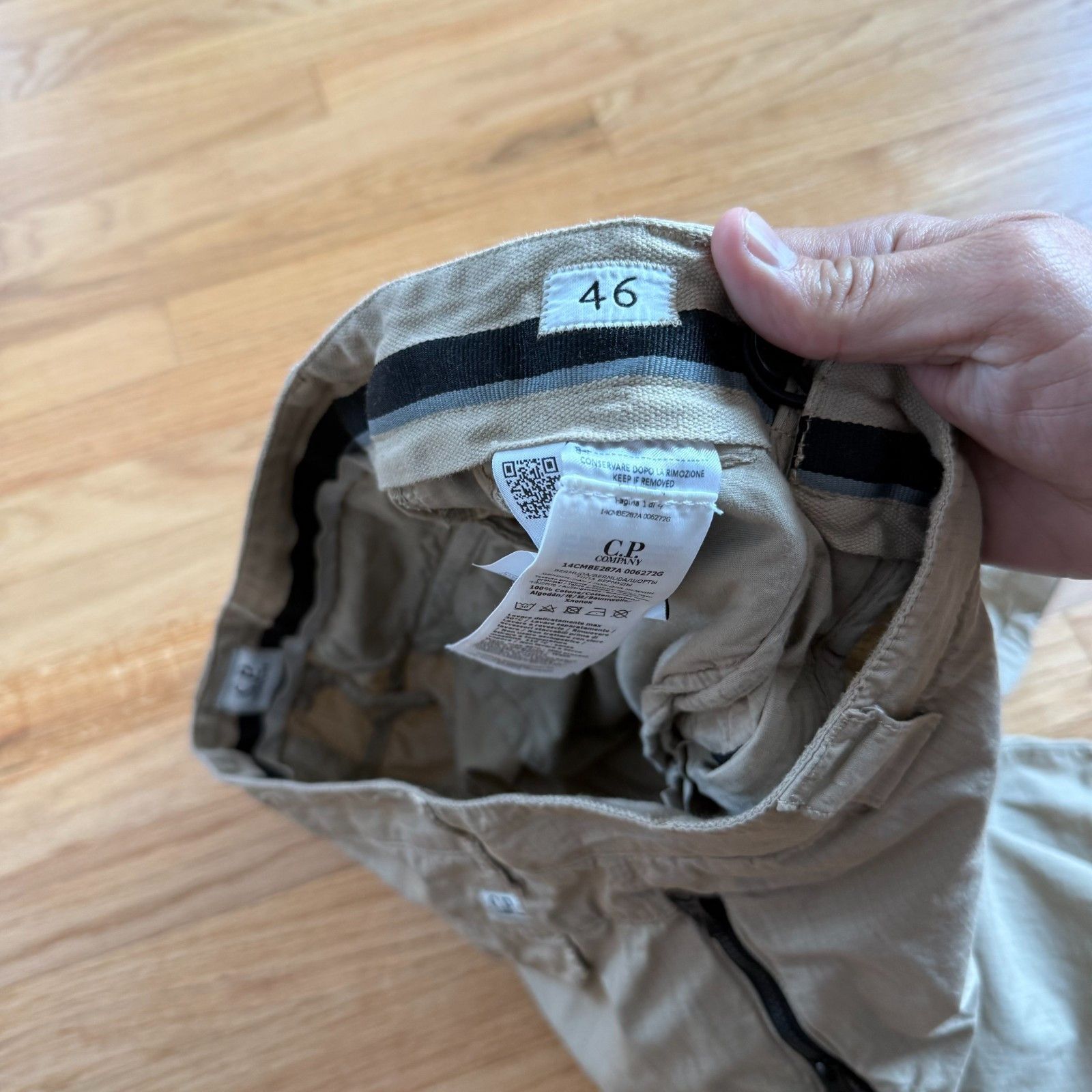 C.P. Company C.P. Company Rip Stop Beige Garment-Dyed Utility Shorts Size US 31 - 7 Thumbnail