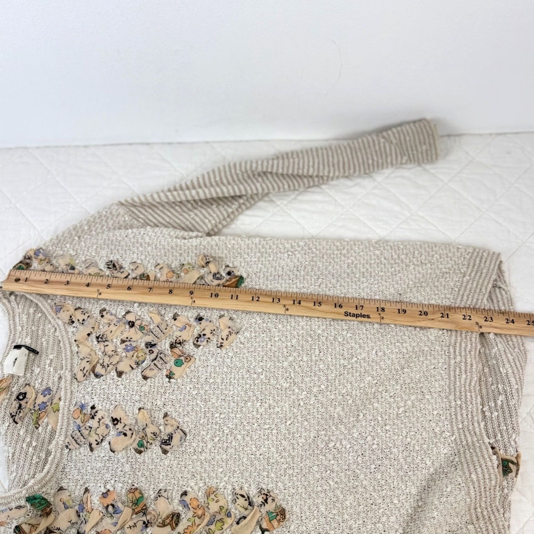 Anthropologie Anthropologie Akemi Kin Pullover Sweater XS Beige Embellishment Size XS / US 0-2 / IT 36-38 - 5 Thumbnail