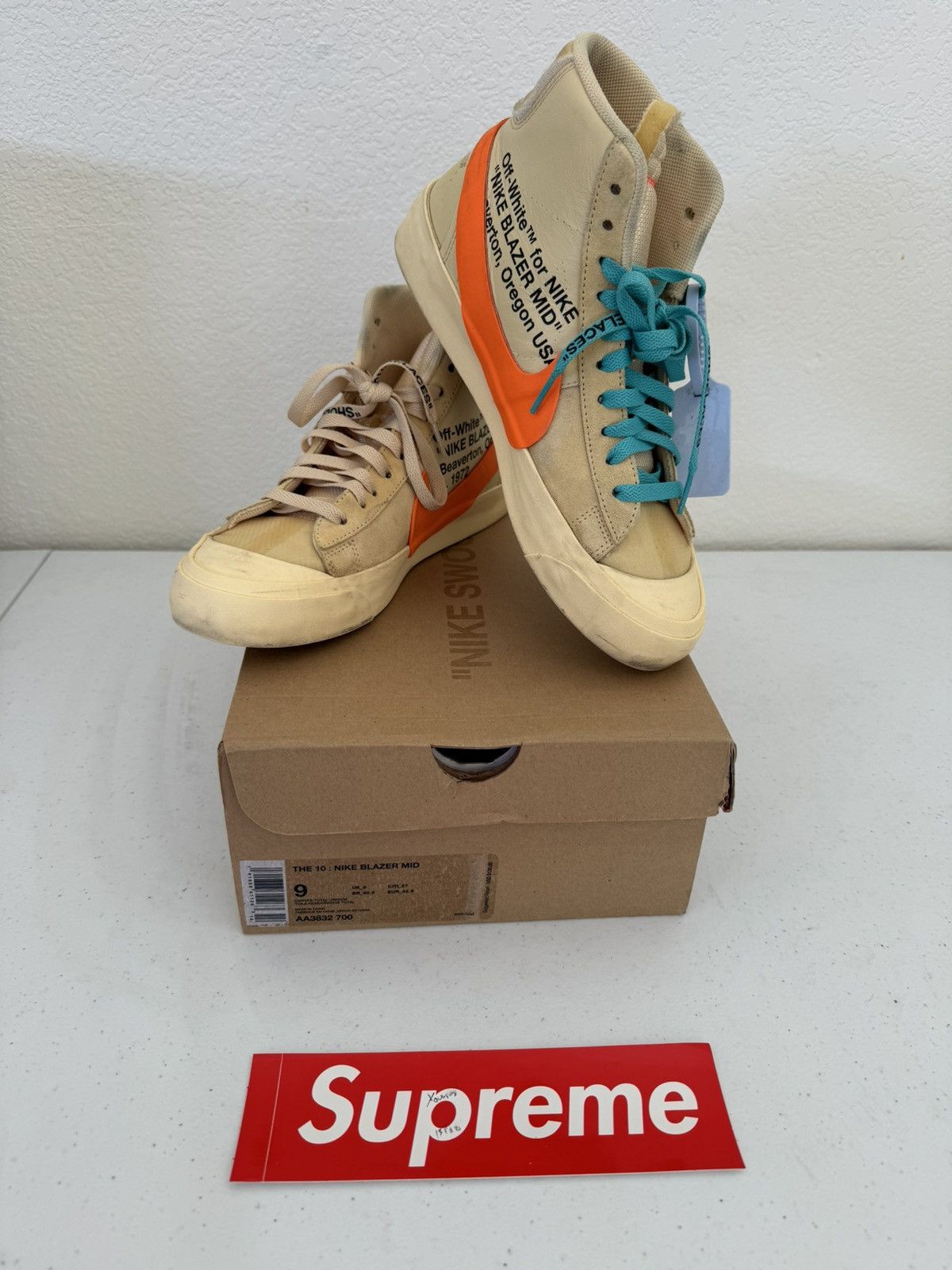 Nike × Off-White Nike Blazer Mid Off-White Canvas Size US 9 / EU 42 - 1 Thumbnail