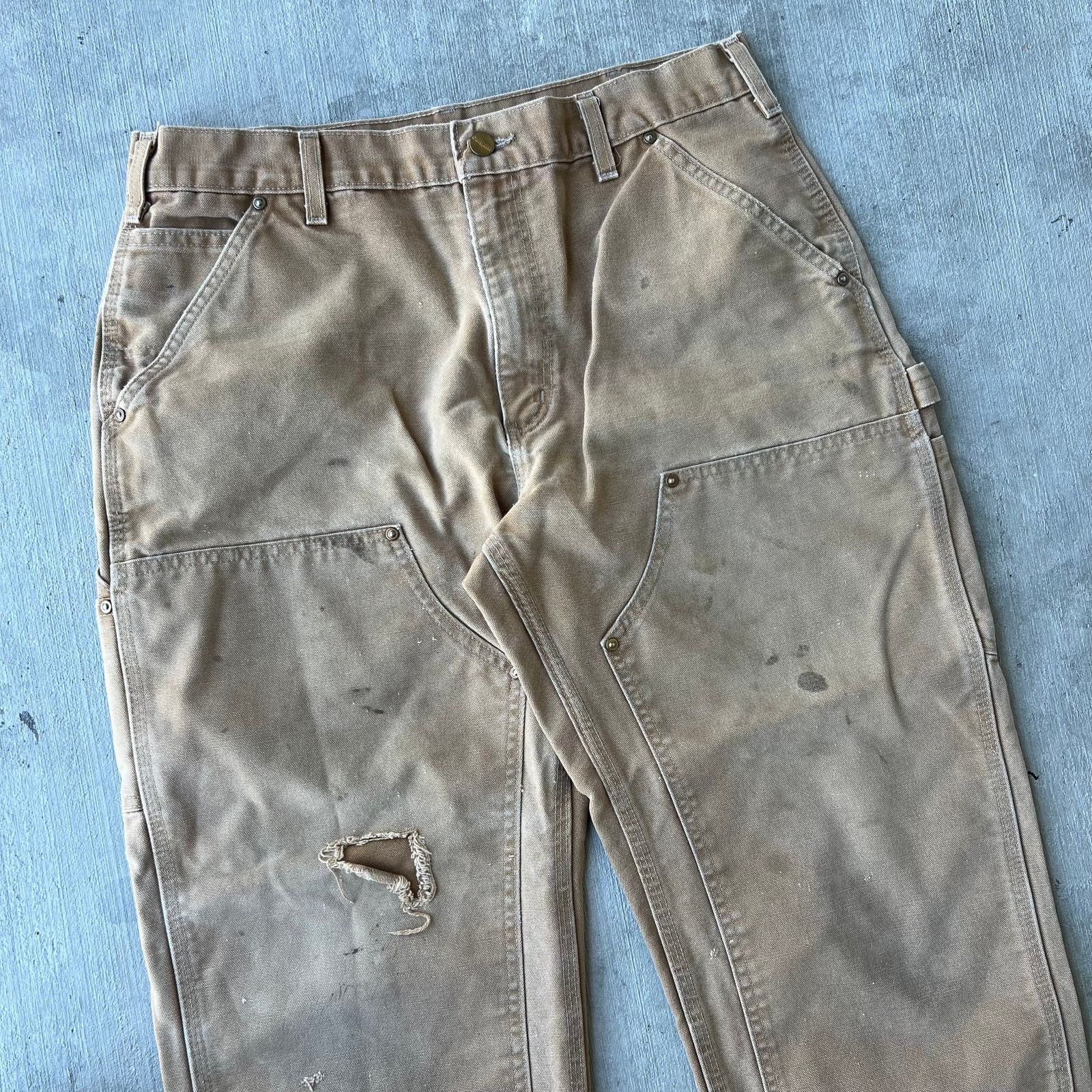 Carhartt × Vintage Carhartt brown double knee work wear carpenter pants Size US 33 - 2 Thumbnail