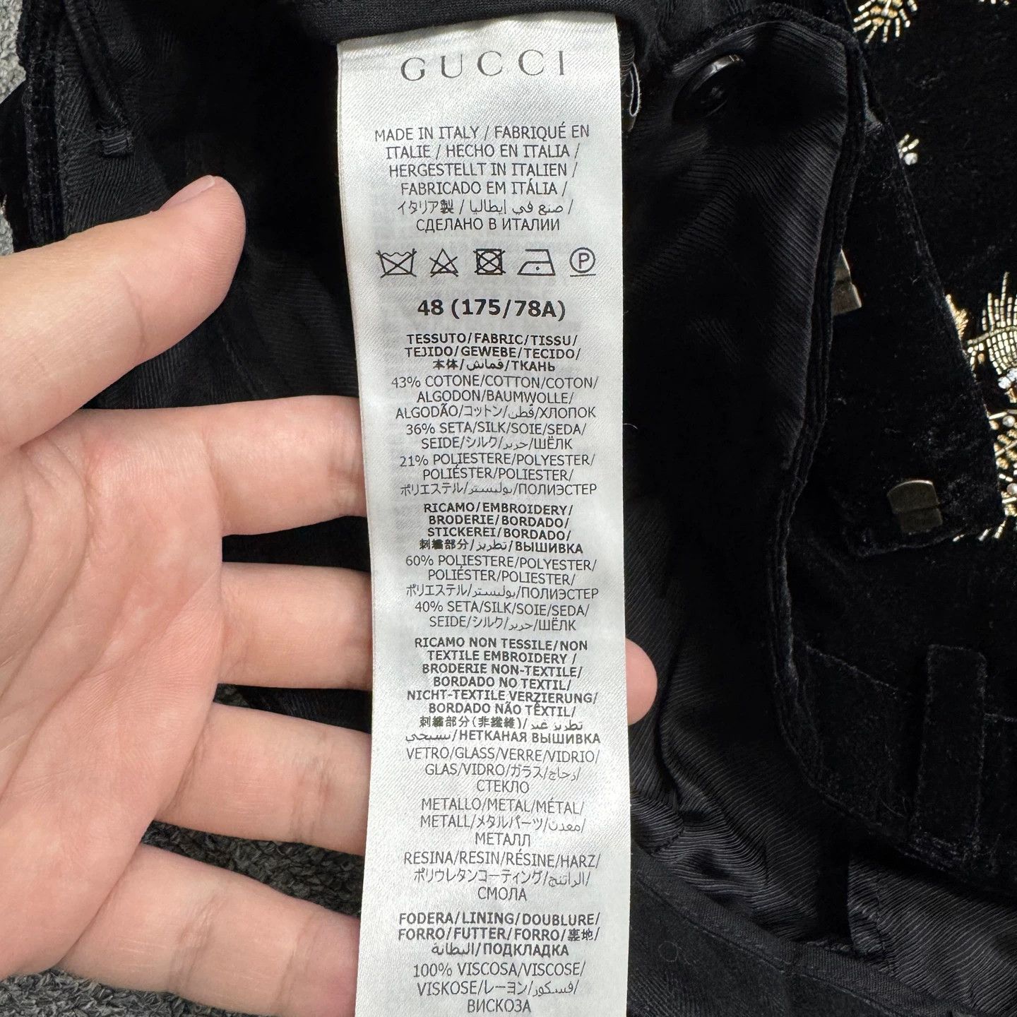 Gucci Gucci Beaded Floral Velvet Flared Pants 48 Size 34" / US 12 / IT 48 - 4 Thumbnail