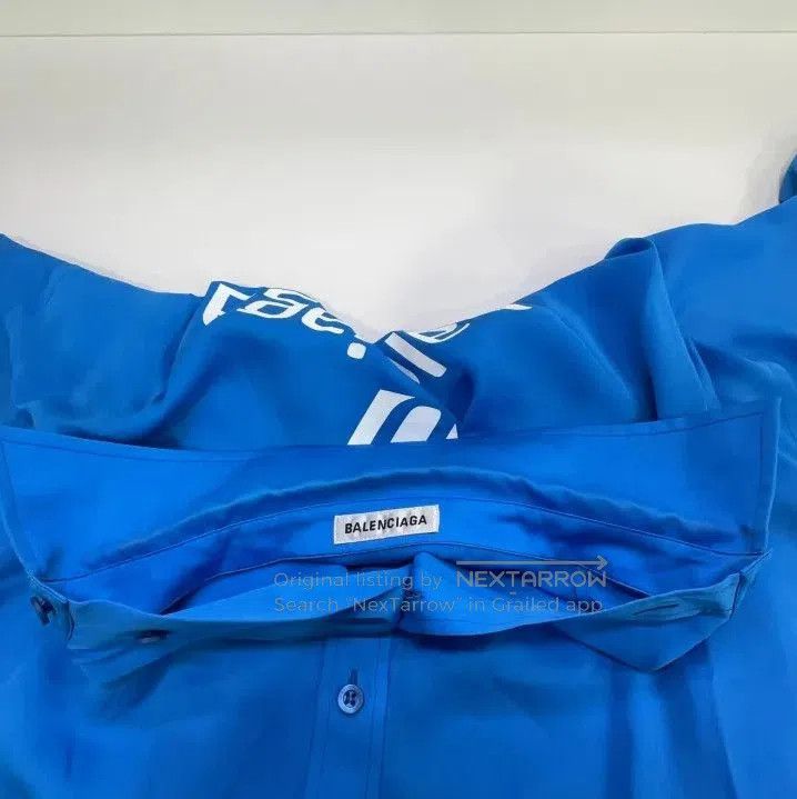 Balenciaga Balenciaga Blue Long Sleeve Shirt with Logo. Size US S / EU 44-46 / 1 - 1 Thumbnail