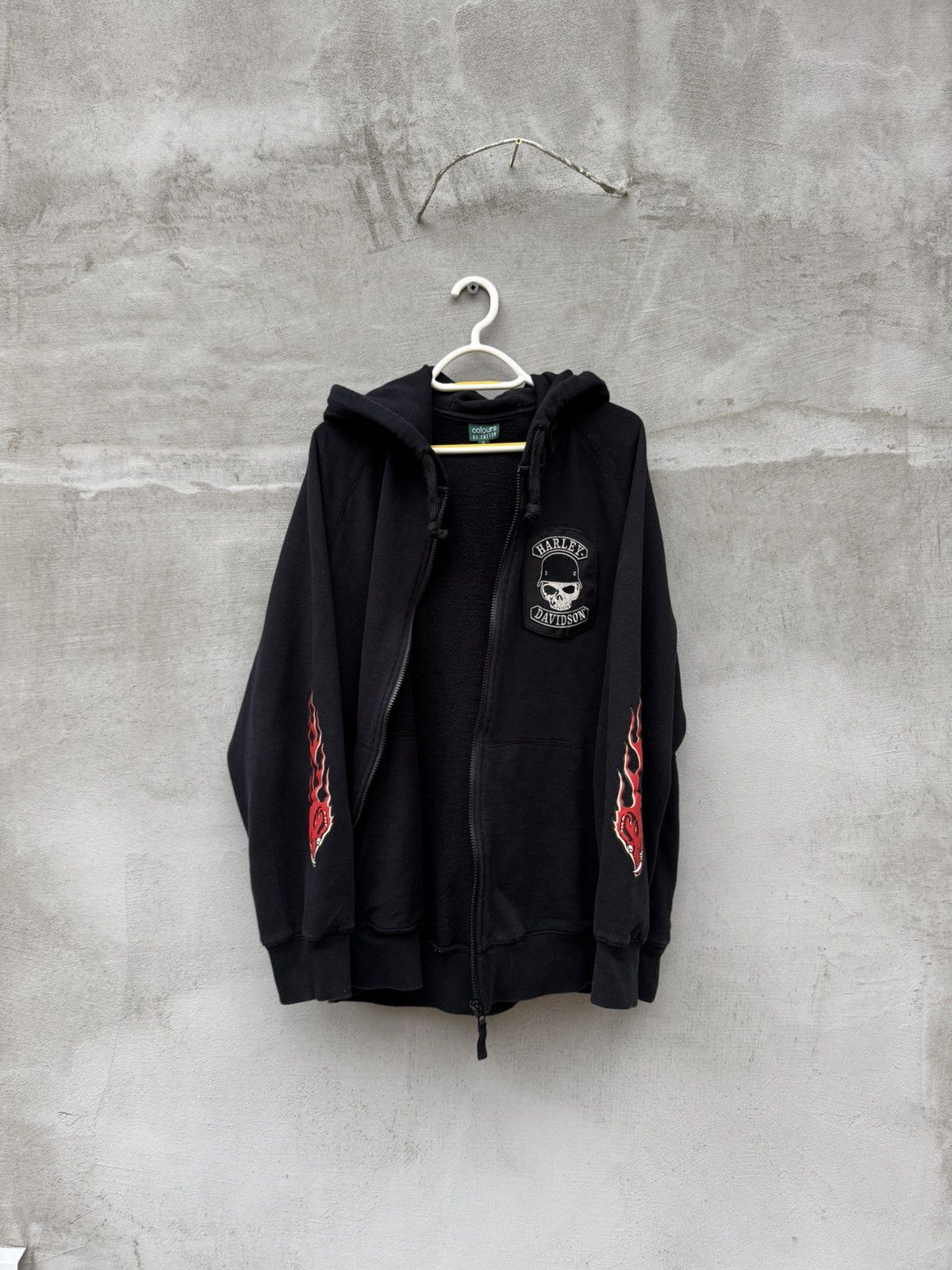 Harley Davidson 🦅VINTAGE HARLEY DAVIDSON FLAMES HOODIE Size US XL / EU 56 / 4 - 10 Thumbnail
