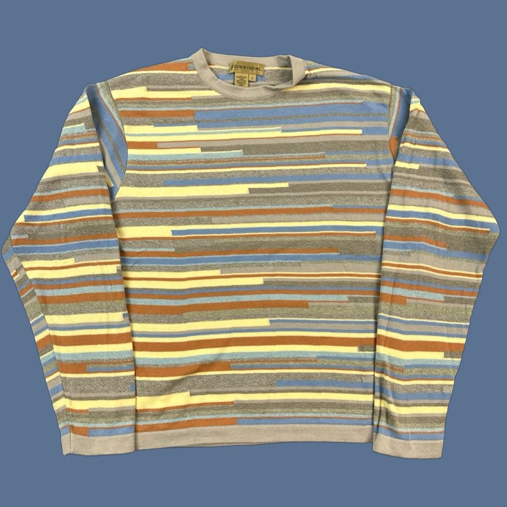 Vintage VINTAGE Tricots St Raphael Sweater Mens Large Striped Knit Pullover Boxy 90s Size US L / EU 52-54 / 3 - 1 Thumbnail