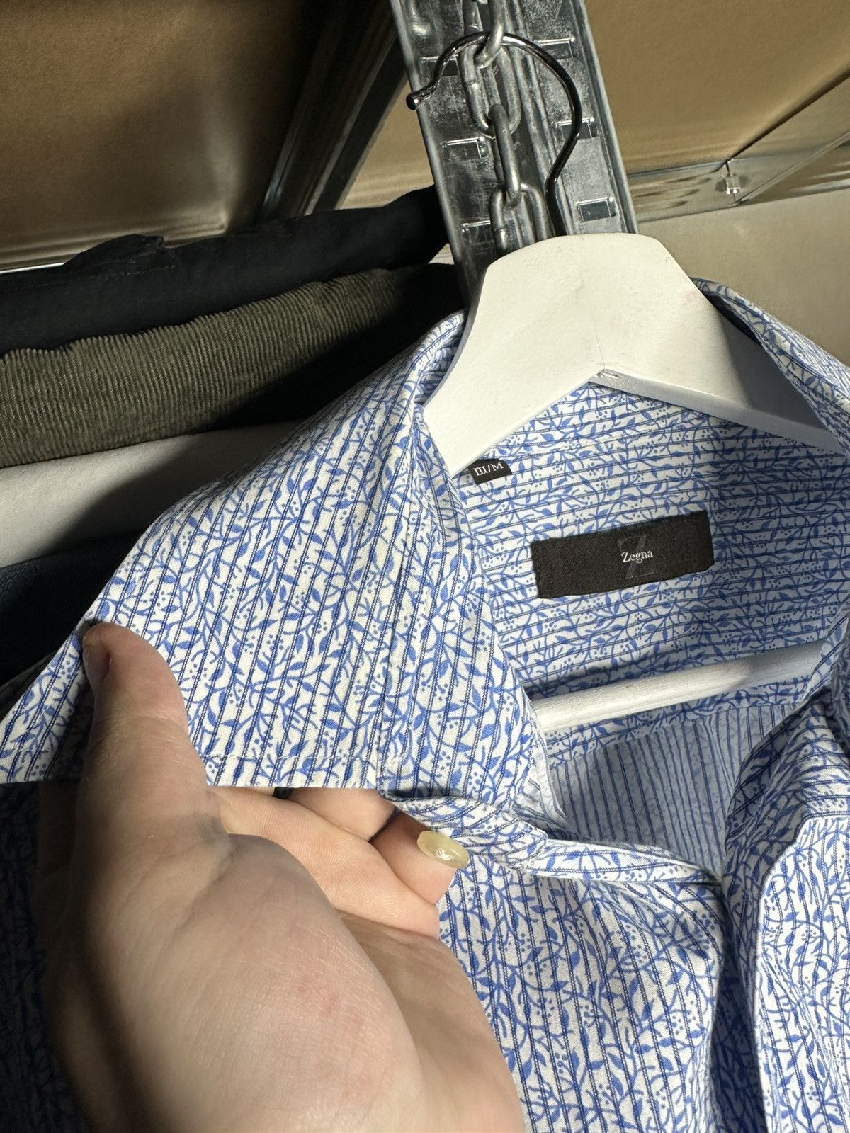 Z Zegna Z Zegna Luxury Pattern Button Up Long Sleeve Shirt Size M Size US M / EU 48-50 / 2 - 4 Thumbnail