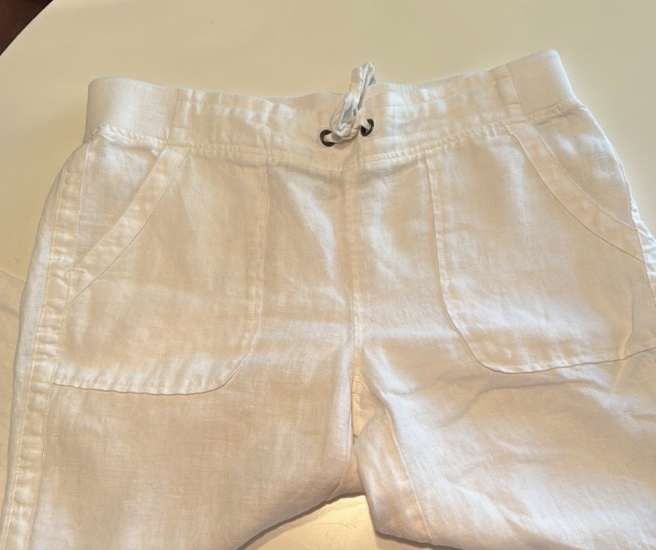 Athleta Athleta White Linen Pants Size 34" / US 12 / IT 48 - 5 Thumbnail