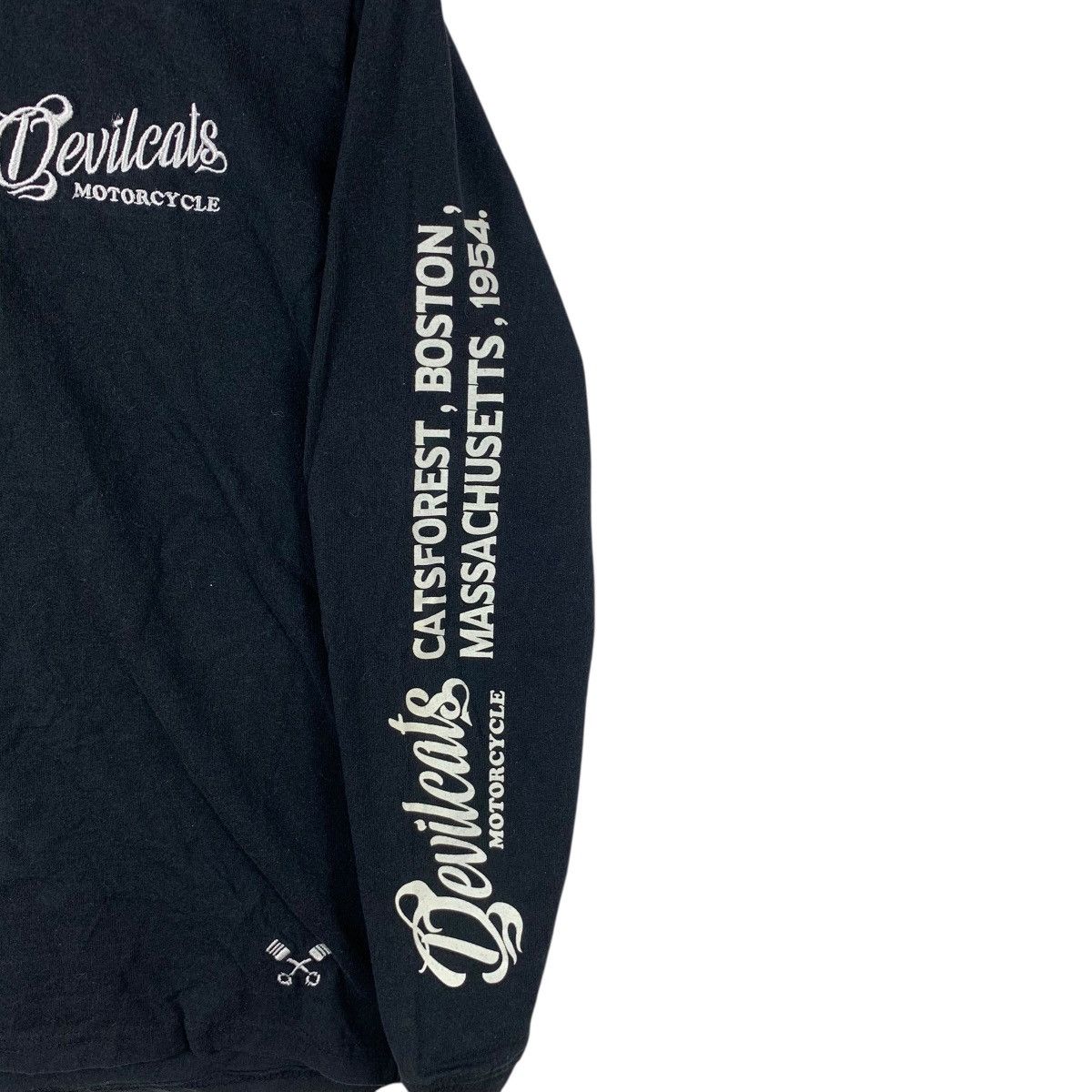Other DEVILCATS MOTORCYCLE BOSTON Sun Faded Embroidered Sweatshirt Size US XL / EU 56 / 4 - 9 Thumbnail
