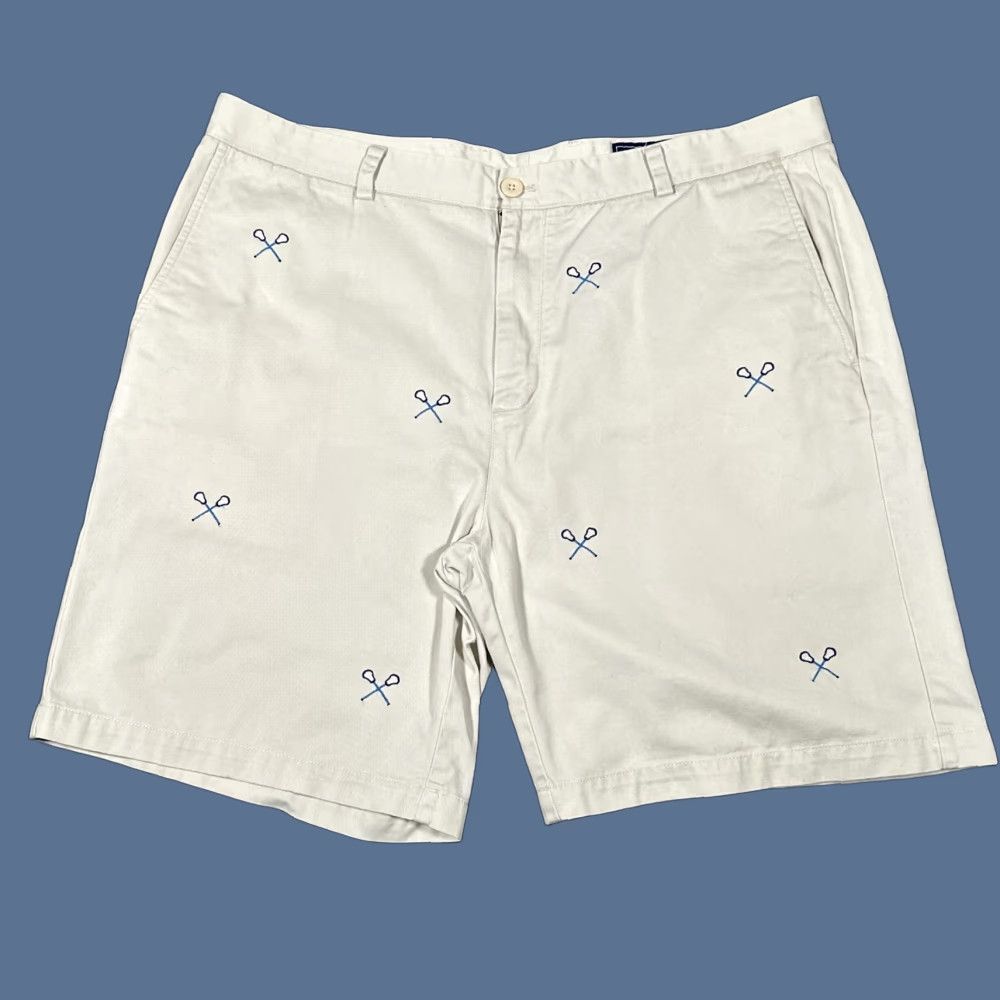 Vineyard Vines VINEYARD VINES Mens Breaker Shorts 40 White Cotton Twill Embroidered Casual Chino Beach Outdoor Size US 40 / EU 56 - 1 Thumbnail