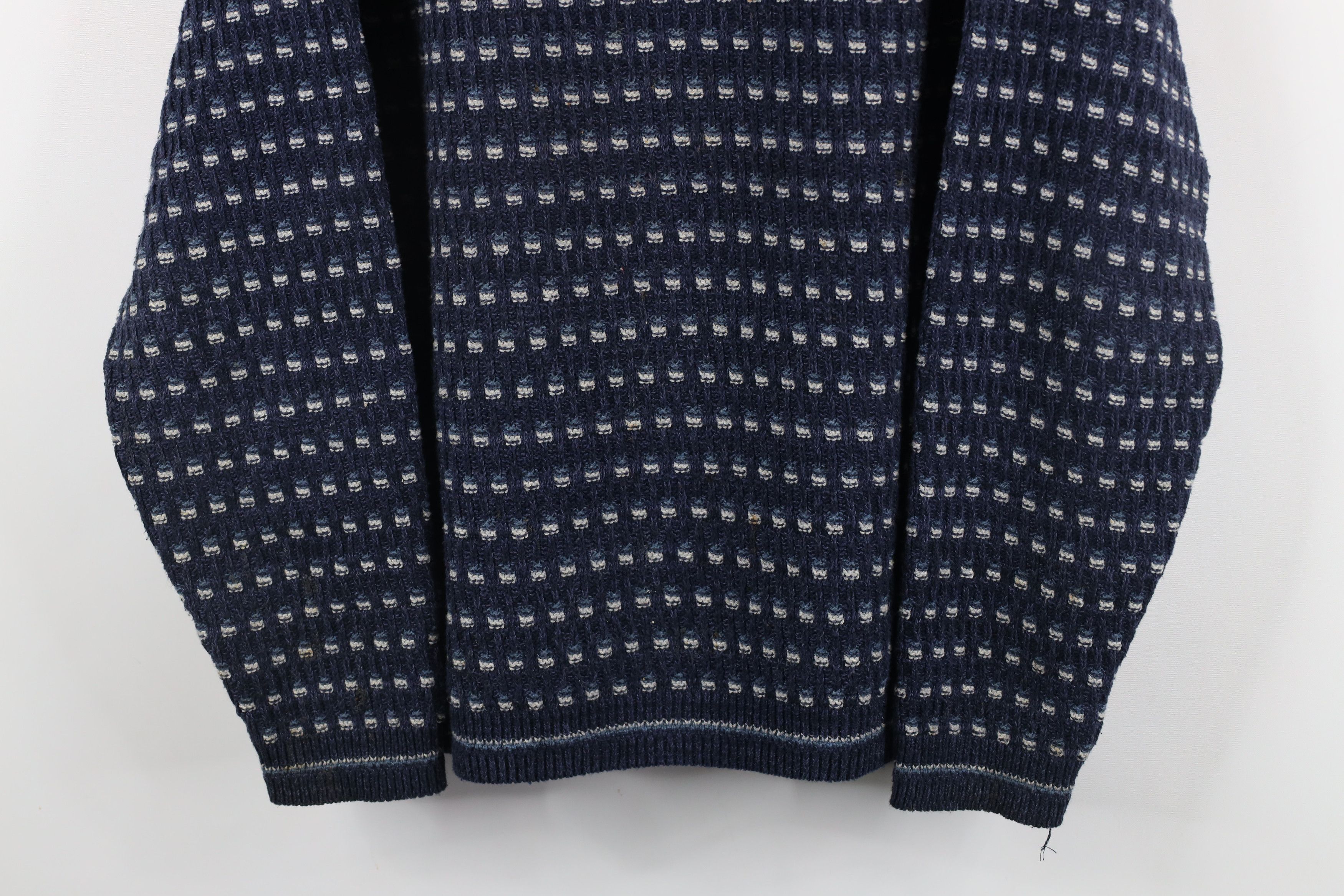 Vintage Vintage 90s Streetwear Striped Knit Grandpa Crewneck Sweater Size US L / EU 52-54 / 3 - 3 Thumbnail