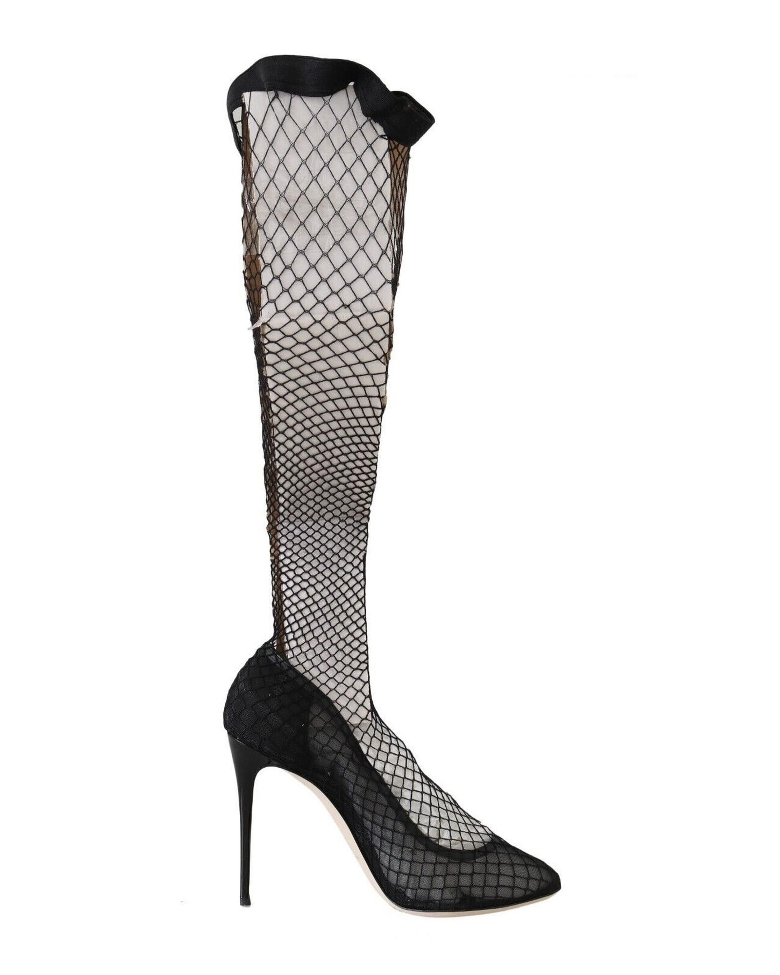image of Dolce Gabbana Netted Pump Shoes in Black, Women's (Size 9)