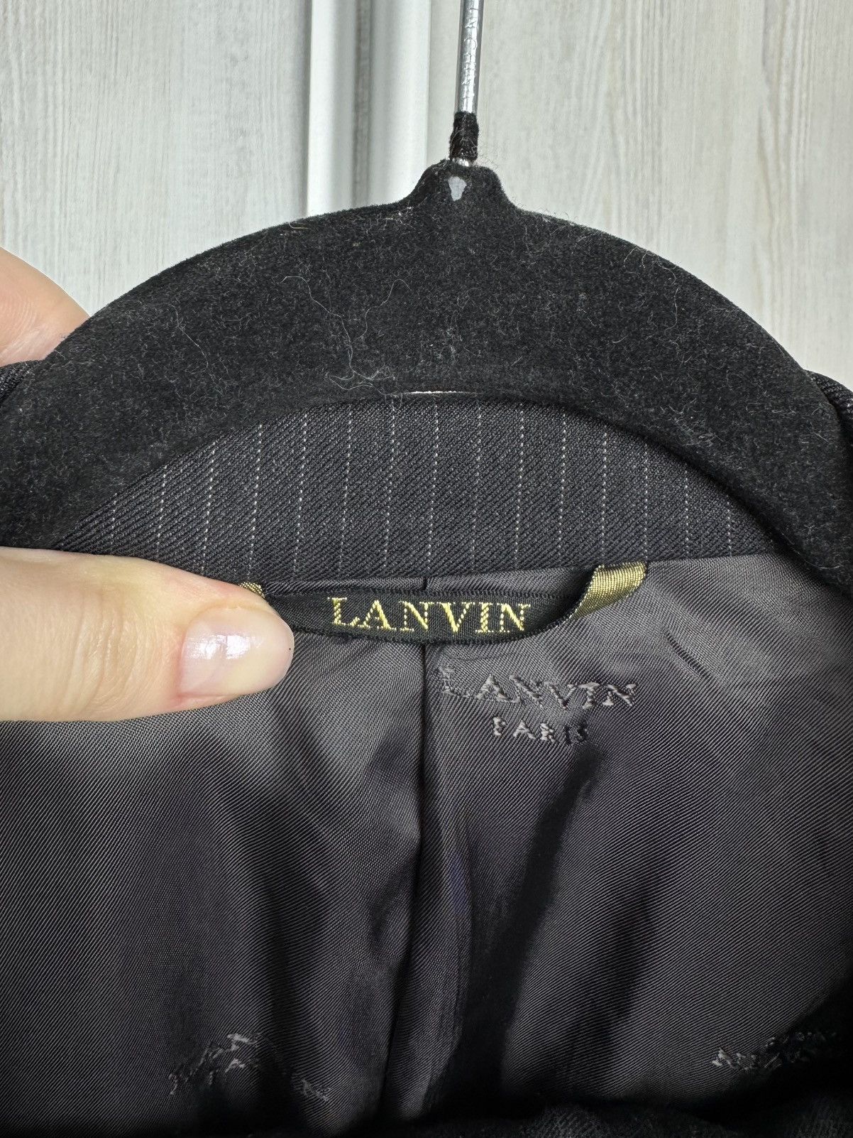 Lanvin Lanvin Classique Dark Gray Striped Wool 3 Button Vented Suit Size 42R - 24 Thumbnail