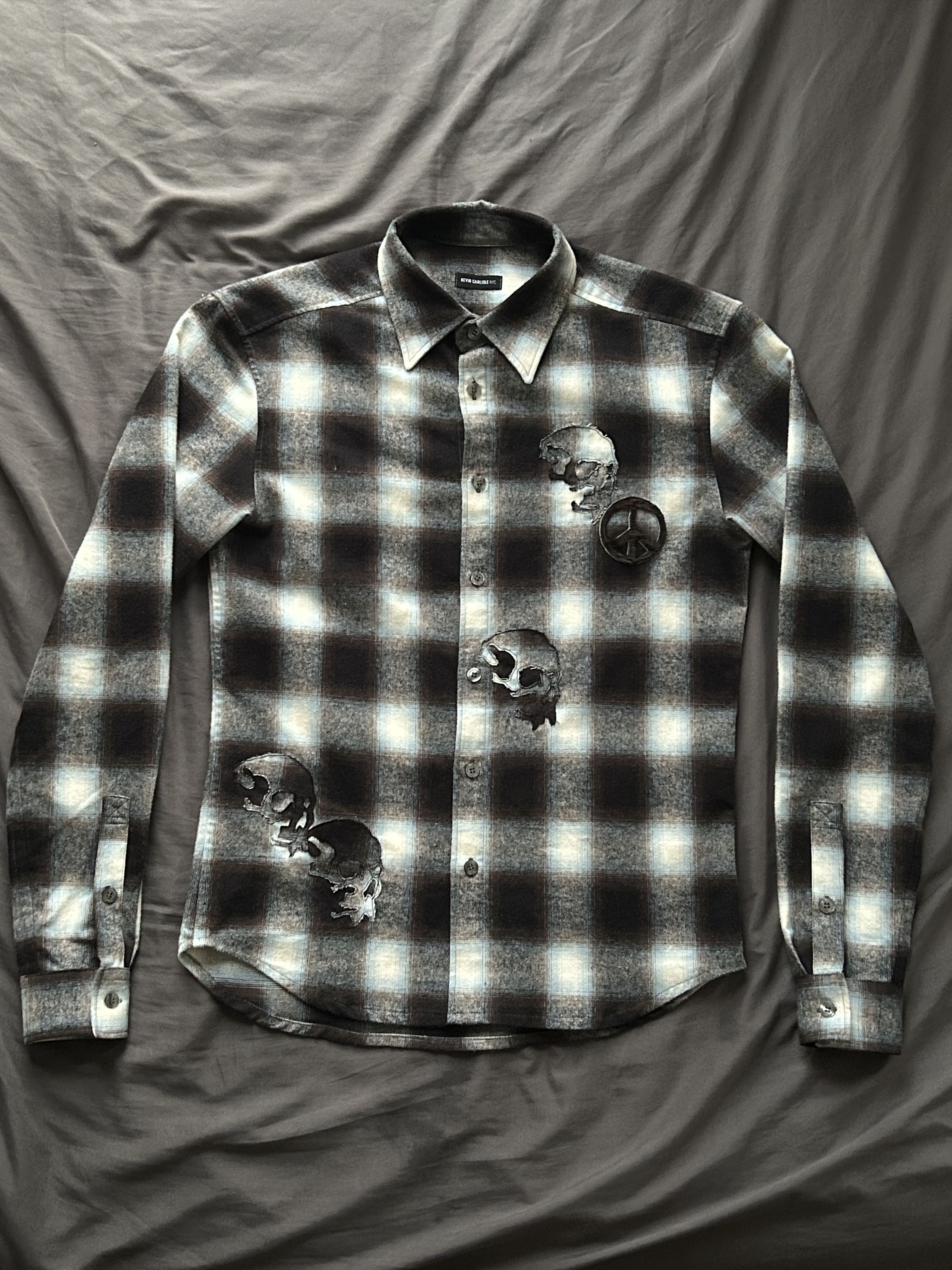 BV By Bodega Vengeance Patched Flannel Botton Down Size US M / EU 48-50 / 2 - 2 Thumbnail