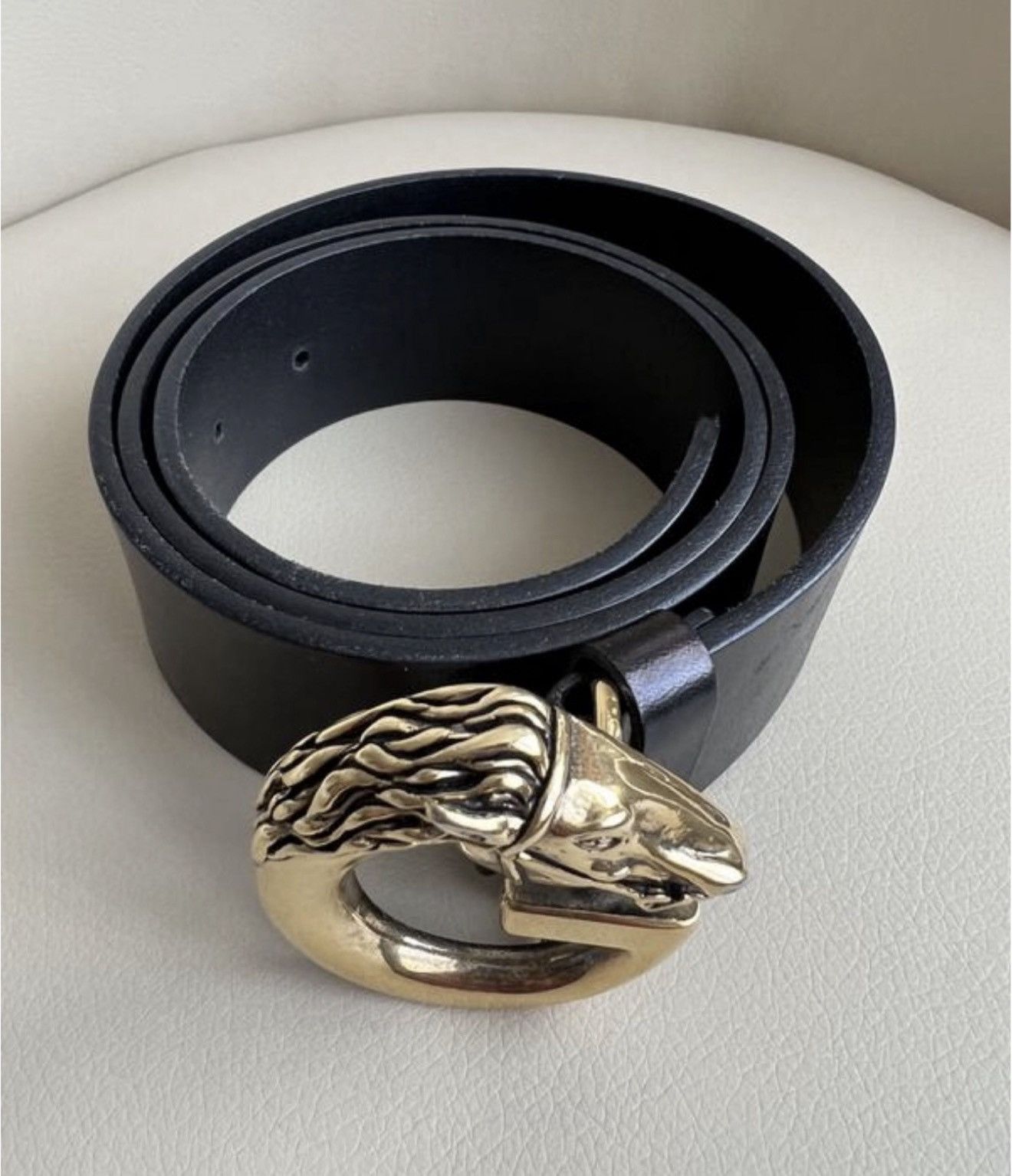 Gucci GUCCI by Frida Giannini Horse Head Buckle Leather Belt Demna Size ONE SIZE - 5 Thumbnail