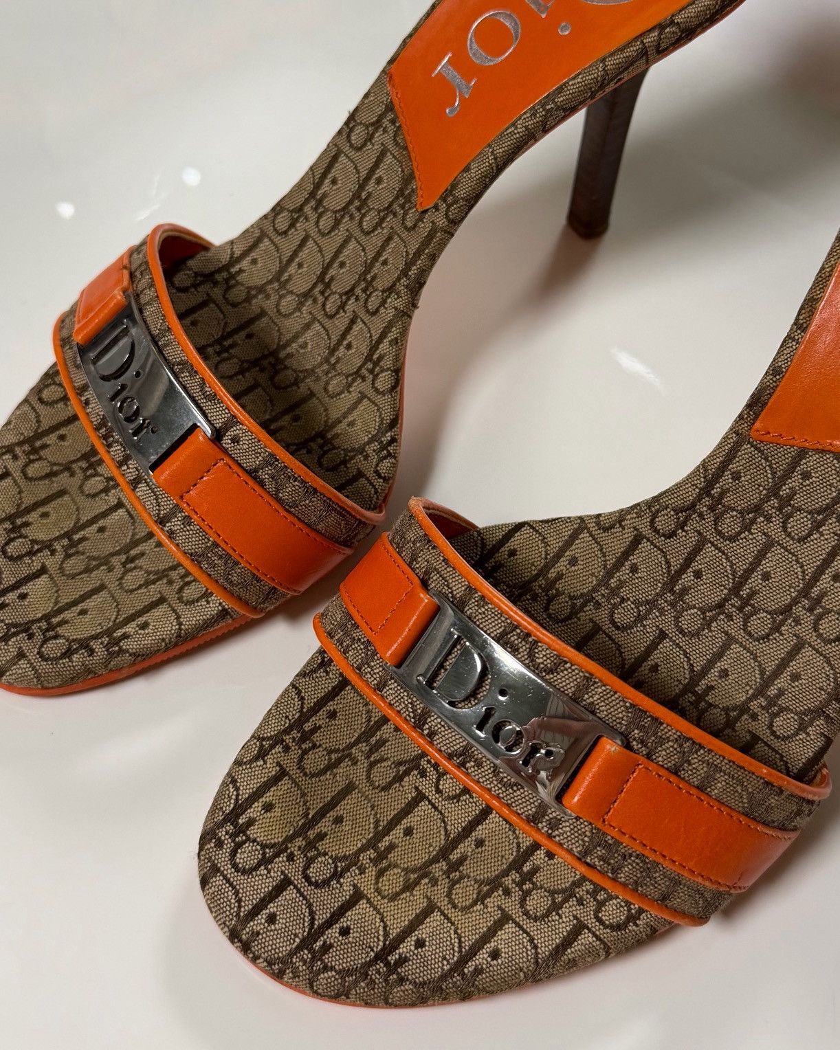 Dior CHRISTIAN DIOR S/S 2005 Diorissimo Trotter Slide Heeled Mule Size US 4.5 / IT 34.5 - 5 Thumbnail