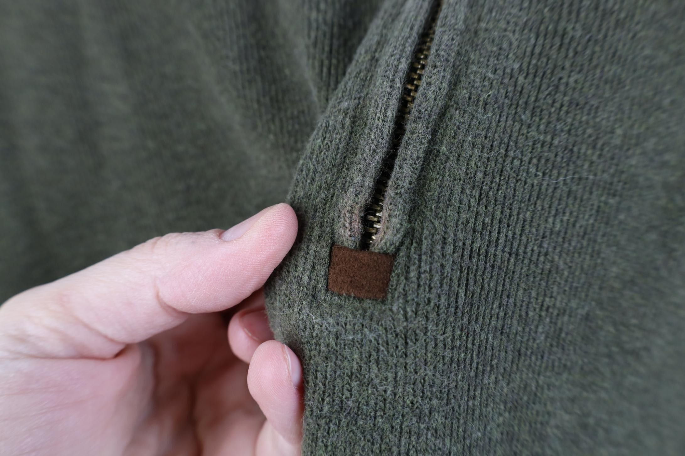 Polo Ralph Lauren Vintage Ralph Lauren Ribbed Knit 1/4 Zip Sweater Olive Green Size US L / EU 52-54 / 3 - 5 Thumbnail