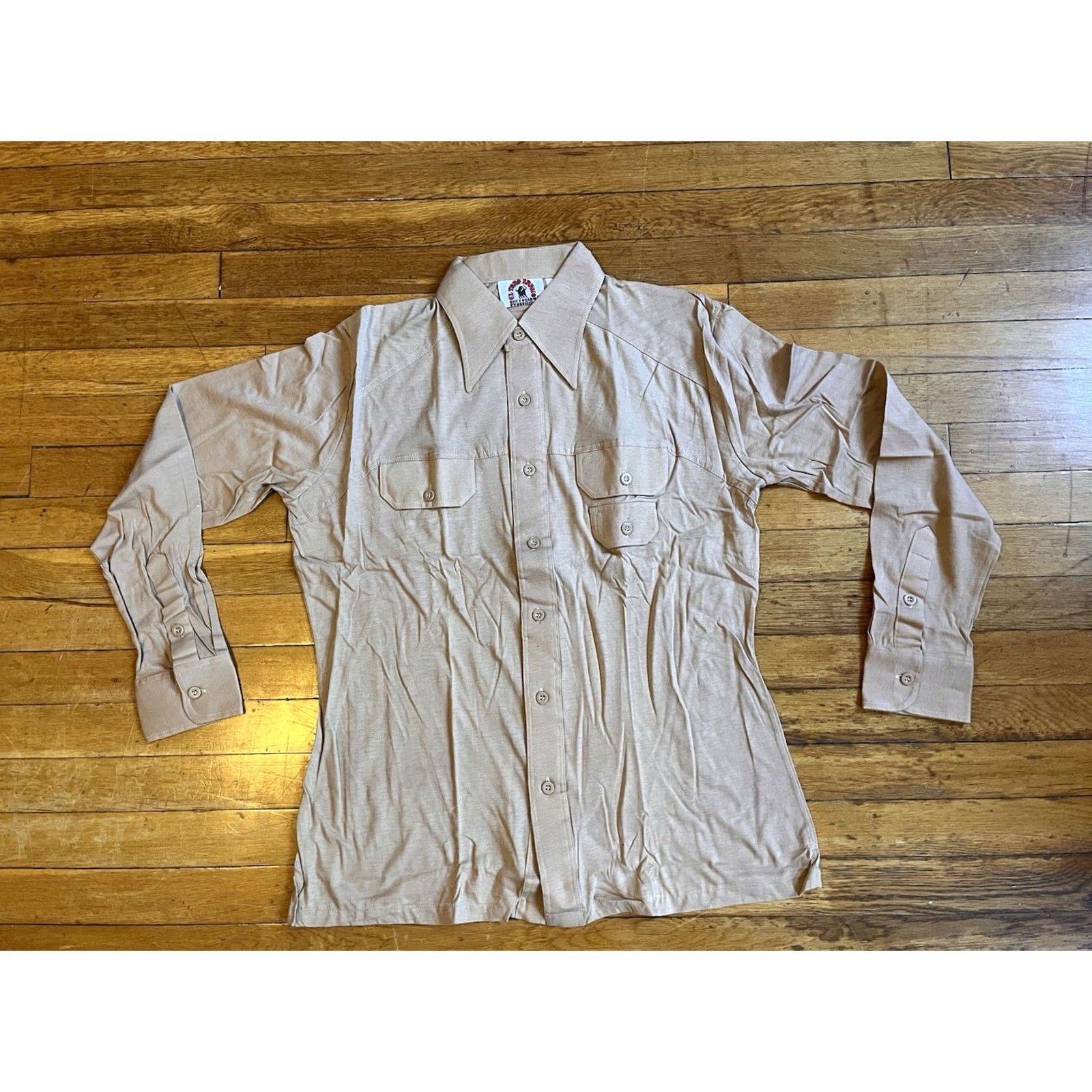 Vintage VINTAGE El Toro Bravo Bull Shirt Men’s Large Beige 70s Cowboy Western Shirt Mens L Beige 70s Bullshirt Button-Up Collared Long Sleeve Size US L / EU 52-54 / 3 - 3 Thumbnail