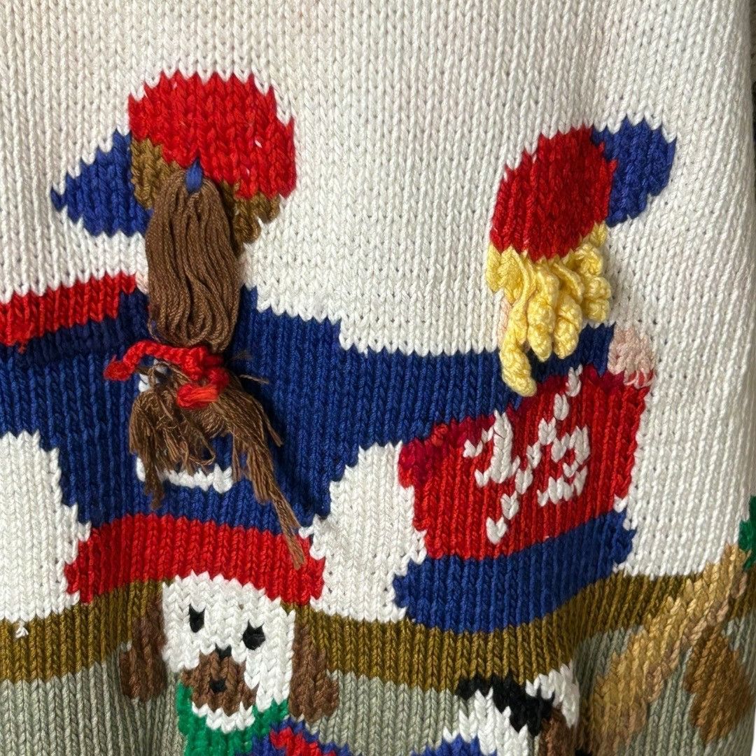 Other Vintage 1988 Berek Hand-Knit Baseball Themed Sweater - Women Size M / US 6-8 / IT 42-44 - 7 Thumbnail