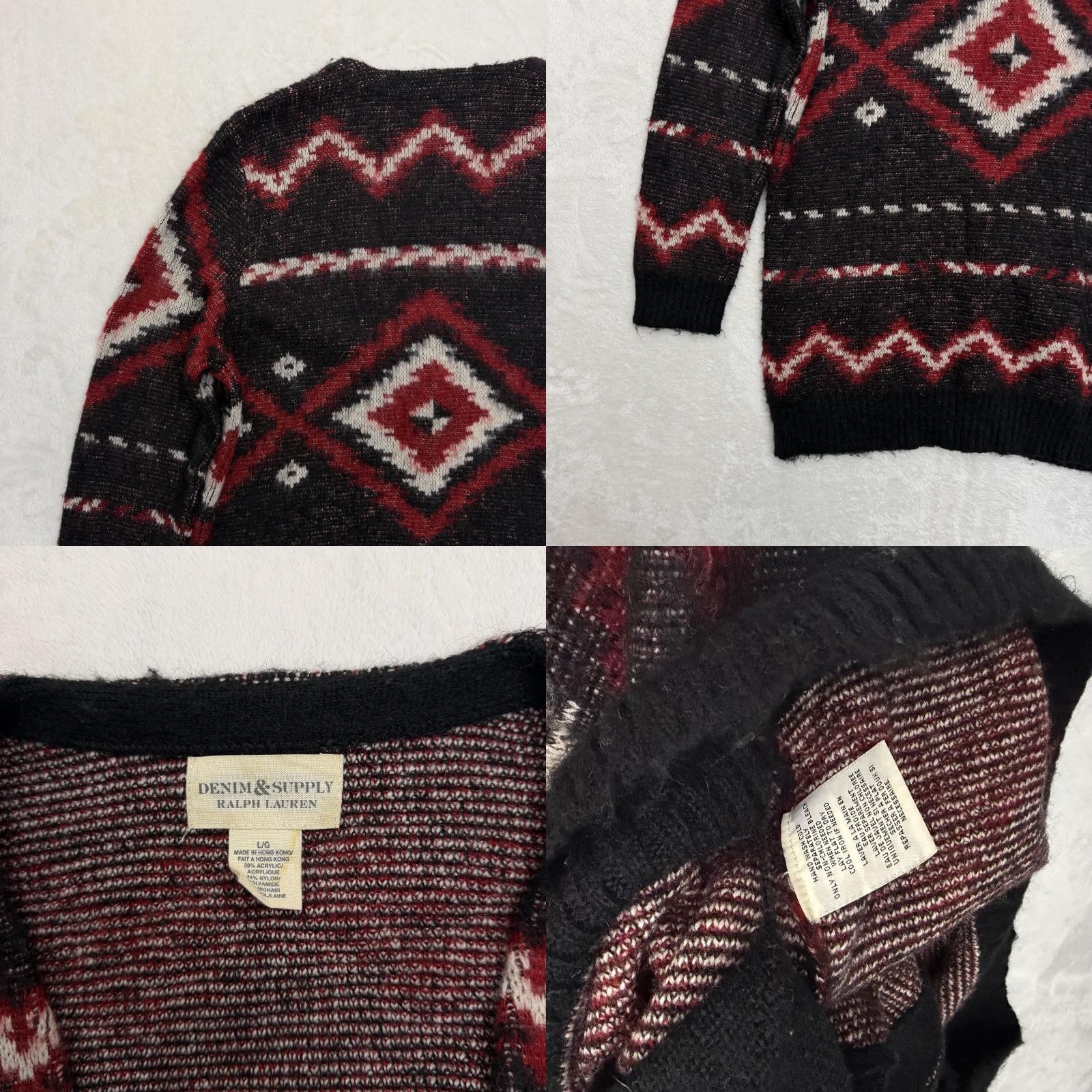 Vintage VINTAGE Denim & Supply Ralph Lauren Cardigan Sweater Womens Large Black Aztec Western Size L / US 10 / IT 46 - 9 Thumbnail