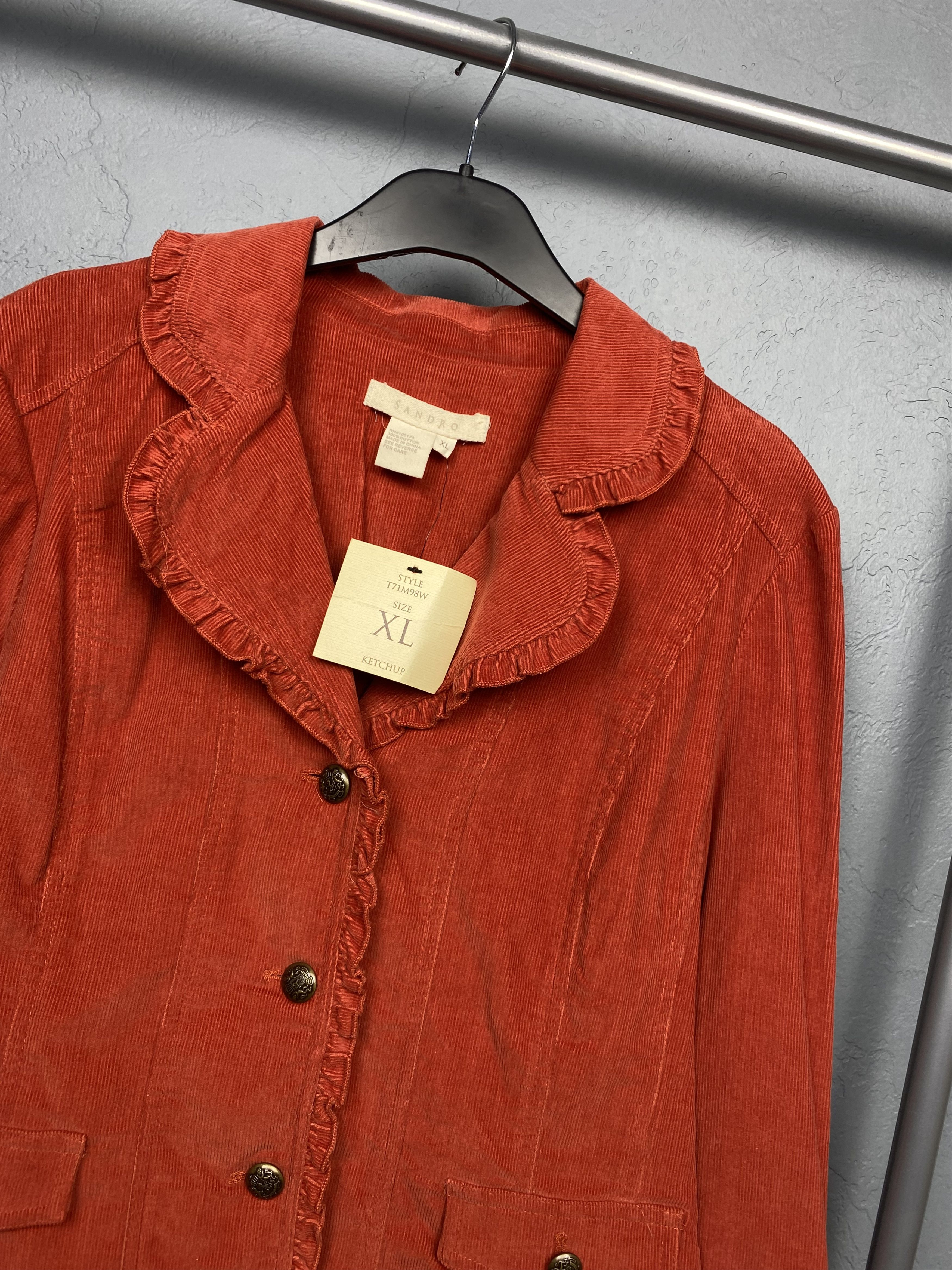 Sandro × Vintage NEW Sandro Womens Corduroy Jacket Size XL / US 12-14 / IT 48-50 - 2 Thumbnail