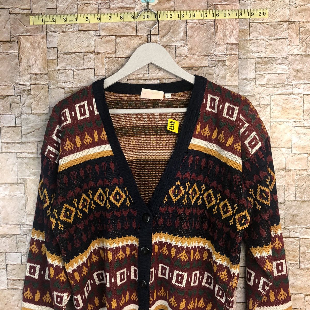 Homespun Knitwear × Japanese Brand Fun Knitz Multicolor Cardigan Knitwear #A177 Size US S / EU 44-46 / 1 - 2 Thumbnail