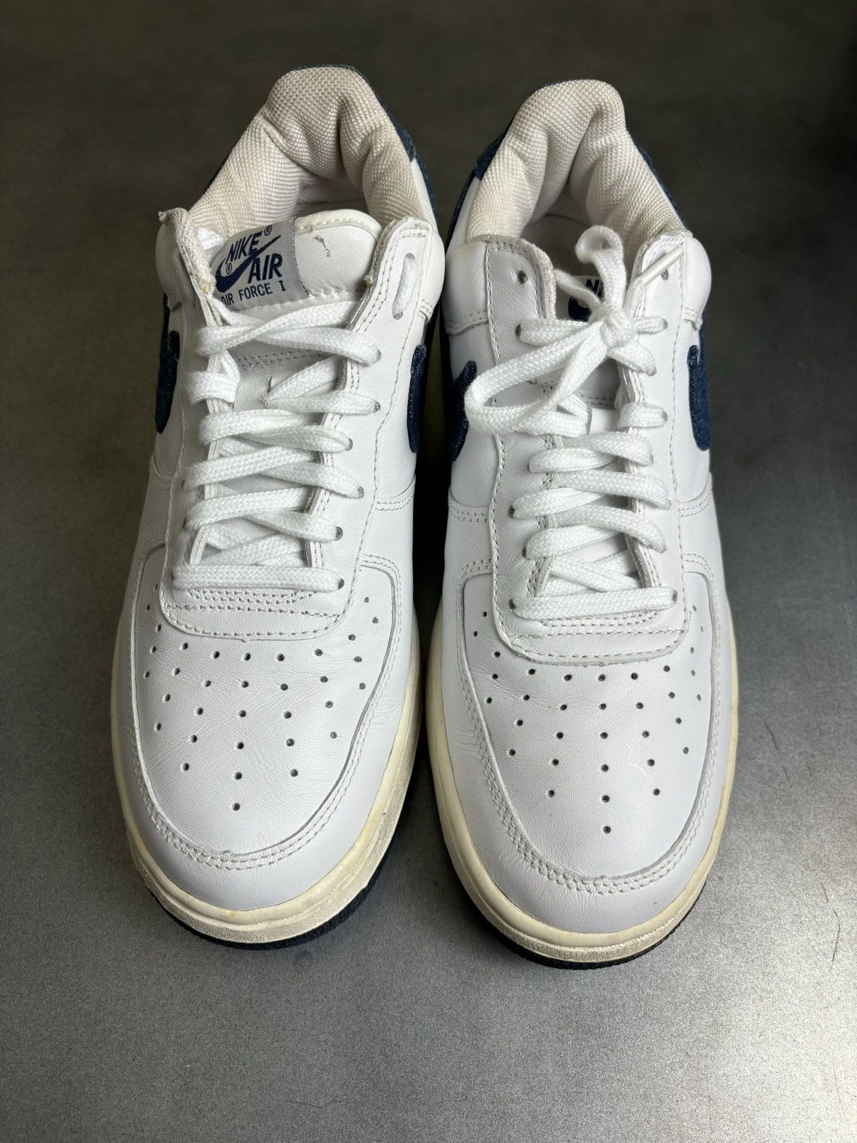Nike × Vintage 2002 Nike Air Force 1 Denim 2000s Vintage AF1 Jeans White 10 Size US 10.5 / EU 43-44 - 10 Thumbnail