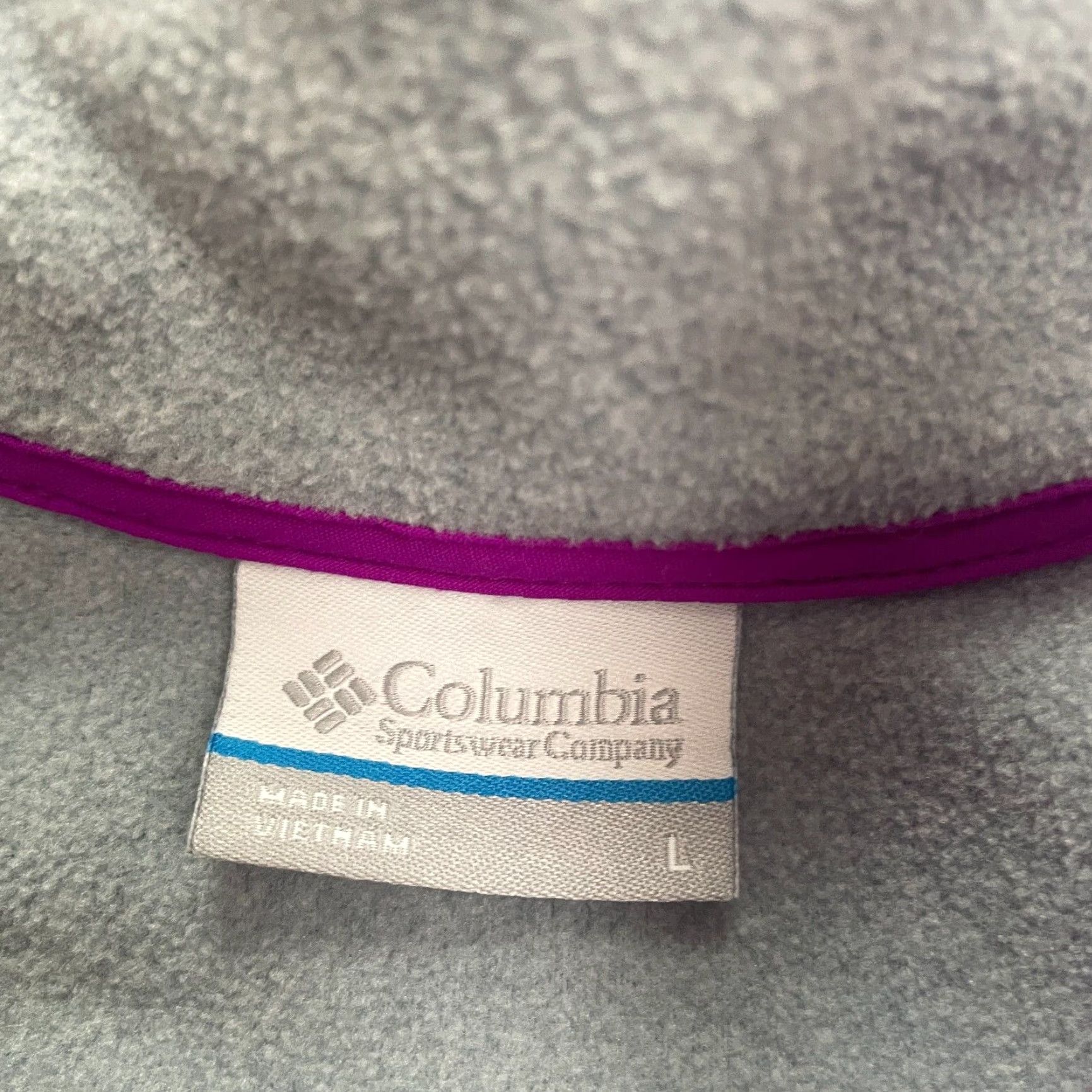 Vintage Columbia Fire Side Jacket Womens L Gray Purple 1/4 Snap Fleece Outdoor Casual Travel Autumn Winter Size L / US 10 / IT 46 - 6 Thumbnail