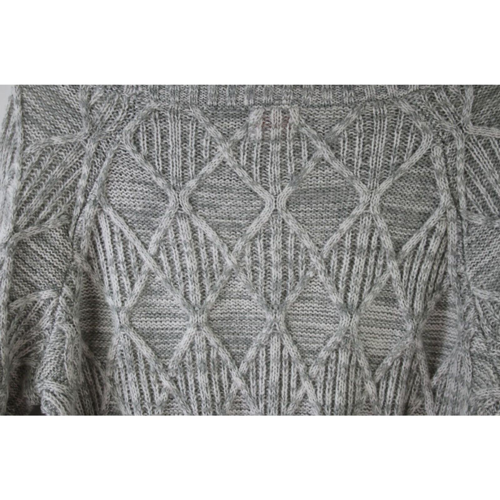 Vintage Isabel Maternity Womens Gray Cowl Neck Cable Knit Tunic Pullover Sweater Size S Size S / US 4 / IT 40 - 5 Thumbnail
