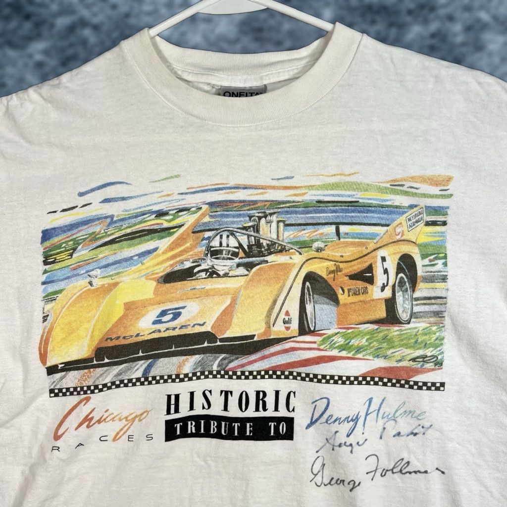 Vintage VINTAGE McLAREN M20 Denny Hulme Historic Racing T Shirt Adult XL White Mens Size US XL / EU 56 / 4 - 1 Thumbnail