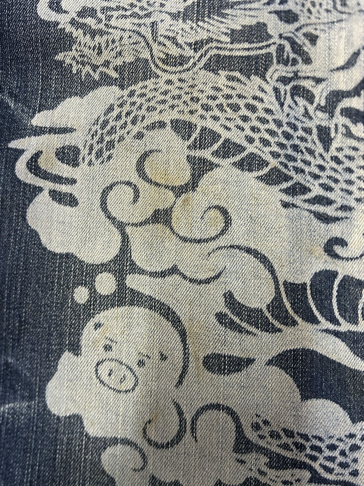 Japanese Brand Vintage Buden Karakuri Sukajan Dragon Baggy Jeans Size US 34 / EU 50 - 4 Thumbnail