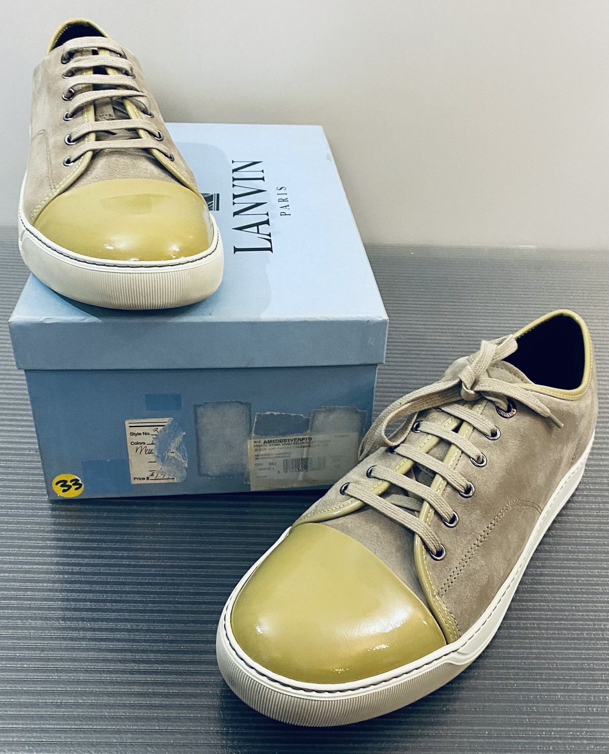 Lanvin Lanvin sand suede patent toe low top 12uk NEW Size US 13 / EU 46 - 3 Thumbnail