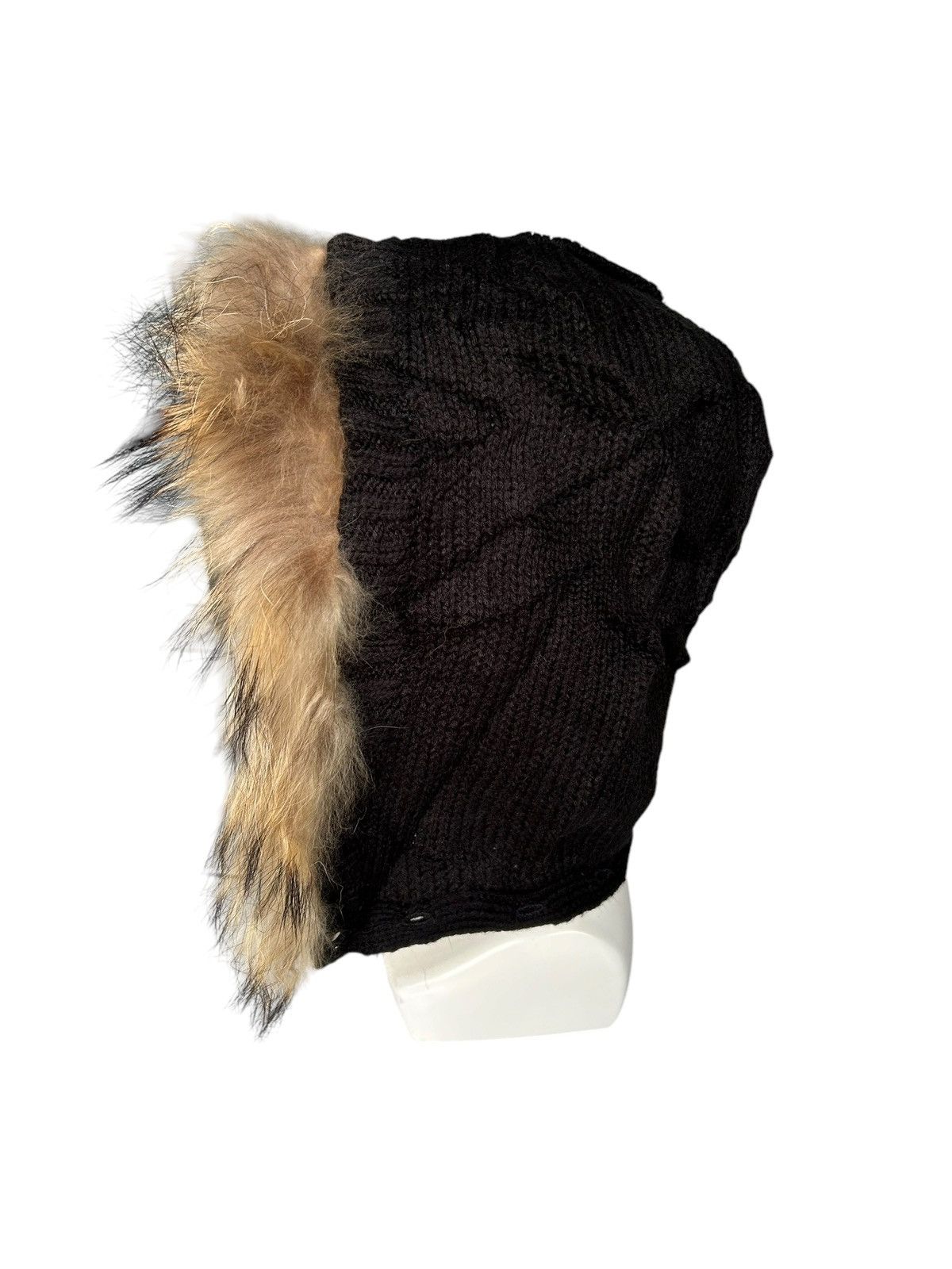 Japanese Brand × Kapital × Vintage Japanese Punk Bondage Style Knitt Fur big Beanie Balaclava ☠️ Size ONE SIZE - 5 Thumbnail