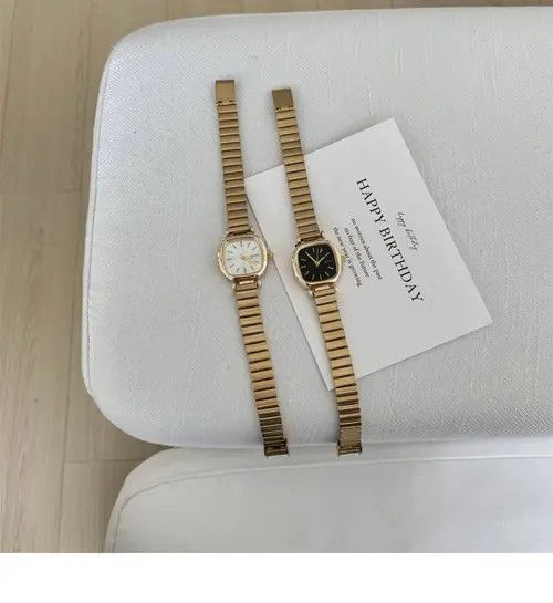 Jewelry Gold Square Face Fashion Watch, Elegant Gold Bracelet Size ONE SIZE - 3 Thumbnail