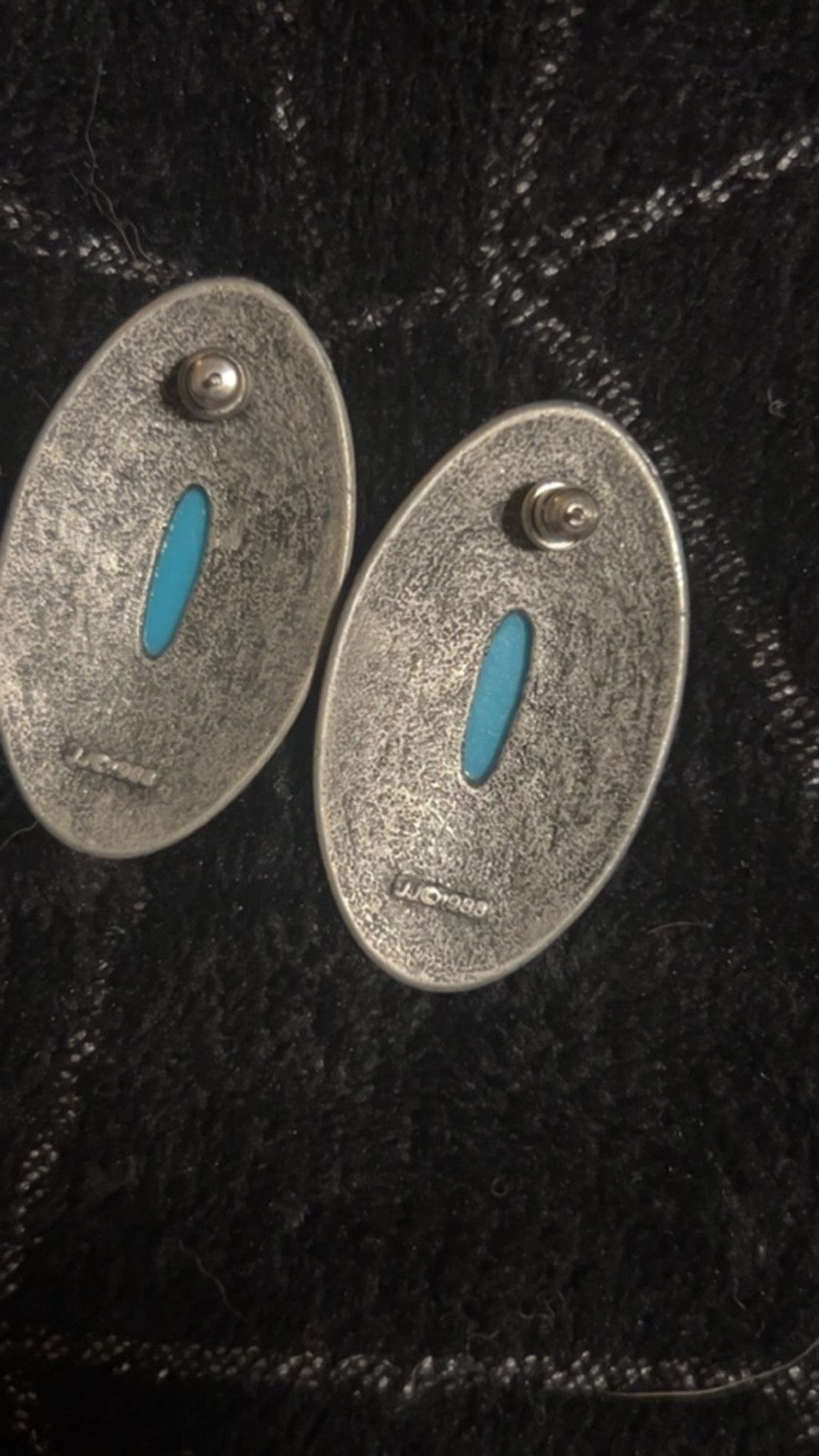 The Unbranded Brand Women's Unbranded Oval Silver Turquoise Stud Earrings One Si Size ONE SIZE - 3 Thumbnail