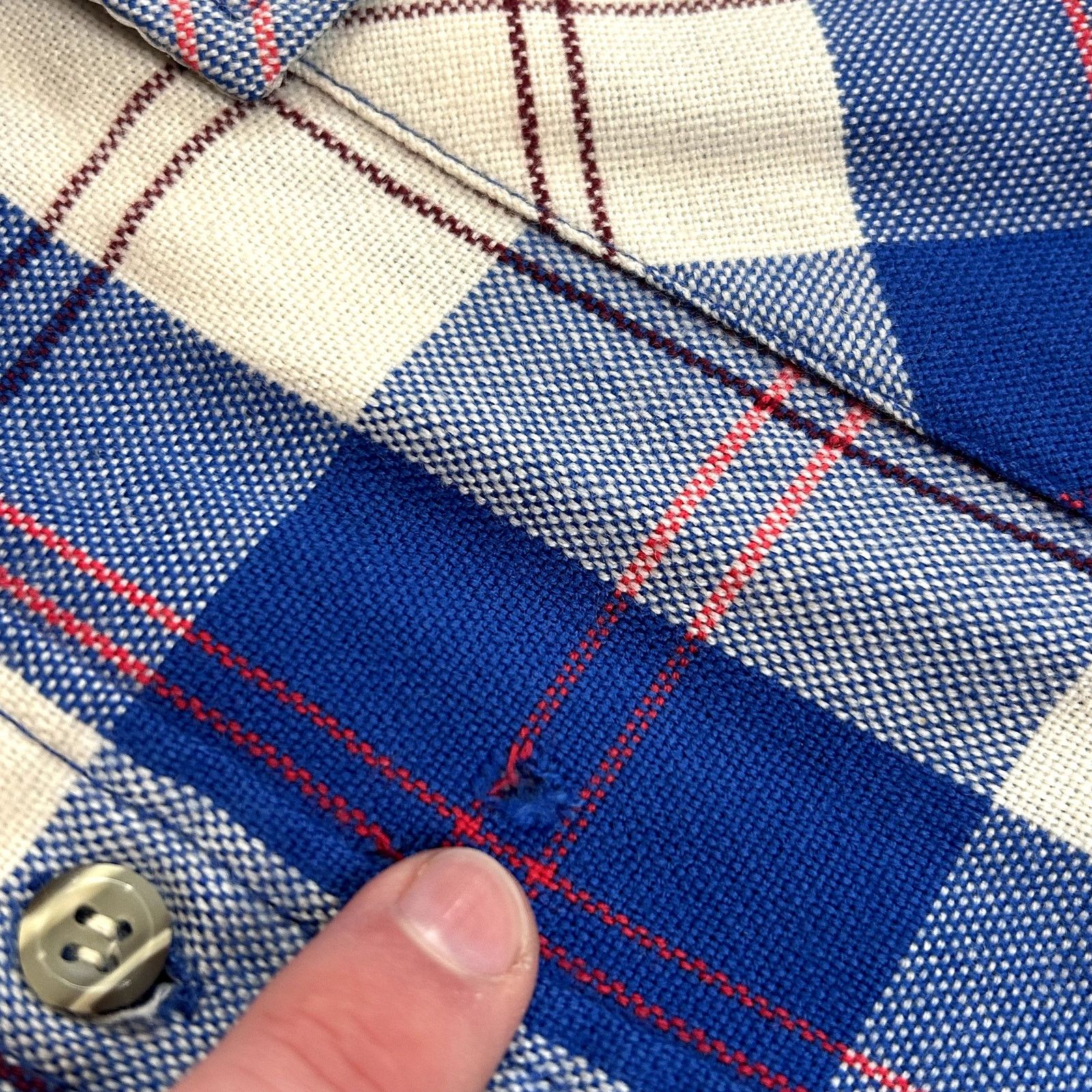 Vintage Vintage Backpacker Blue & White Flannel XL Size US XL / EU 56 / 4 - 4 Thumbnail