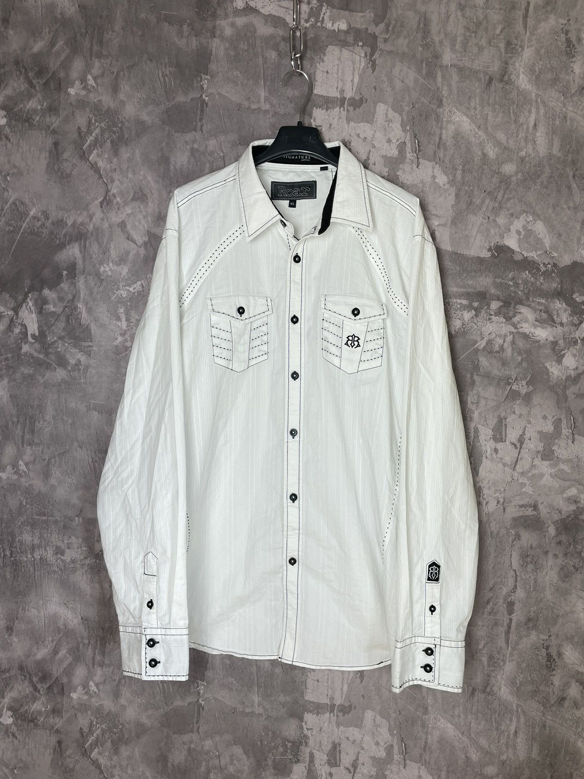 Affliction × Ed Hardy Crazy Y2K Roar Signature White Shirt Size US XL / EU 56 / 4 - 1 Thumbnail