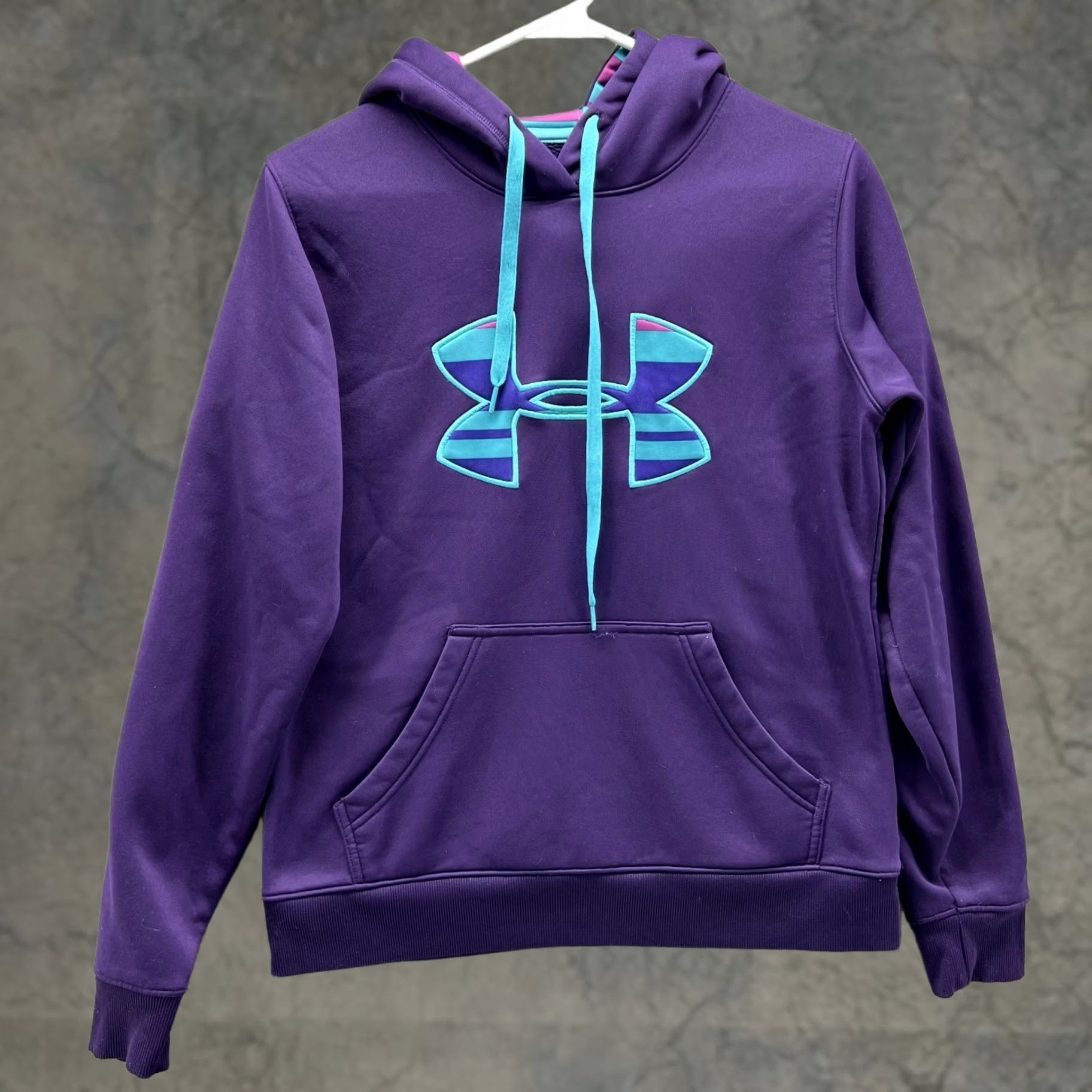 Under Armour Under Armour Sweater Women Small Purple Hooded UA Storm Knit Sweatshirt Size S / US 4 / IT 40 - 1 Thumbnail