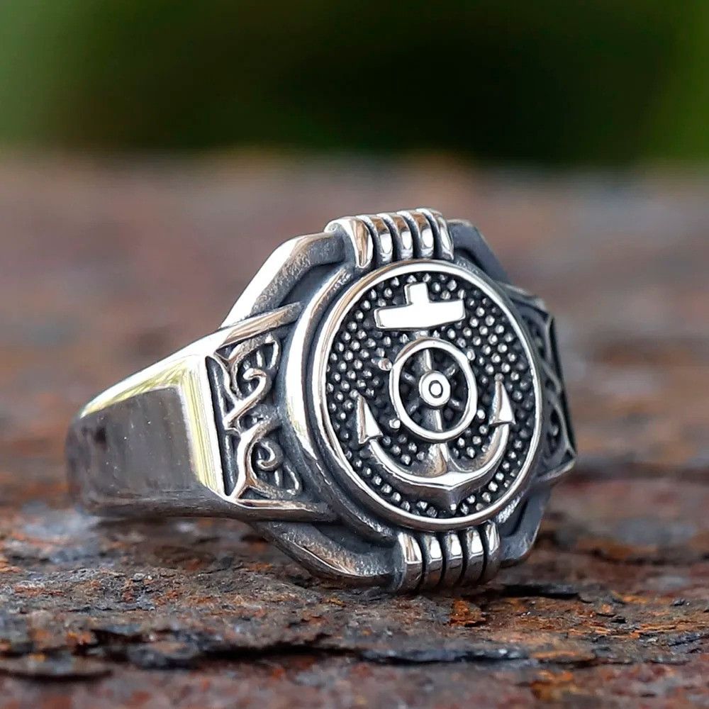 Jewelry Anchor Ring Streetwear Jewelry Fashion Gift Size ONE SIZE - 4 Thumbnail