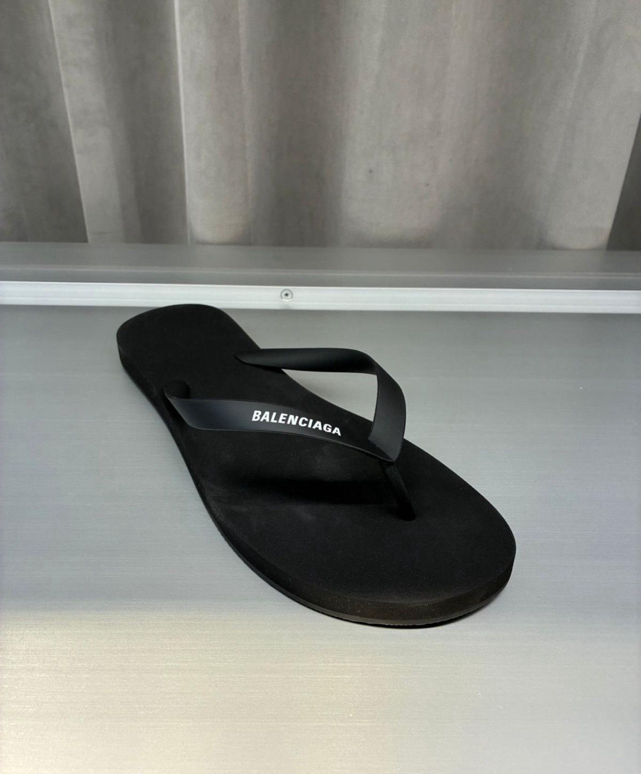 Balenciaga Black Rubber Thong Sandals Size US 13 / EU 46 - 1 Preview