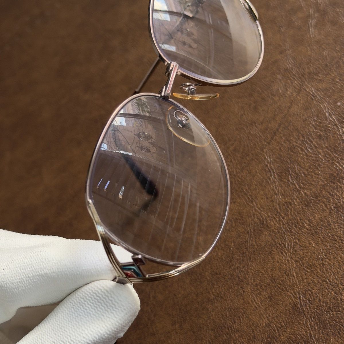 Yves Saint Laurent 2000s Stained Glass Openwork Blue Light Tint Glasses Size ONE SIZE - 10 Thumbnail