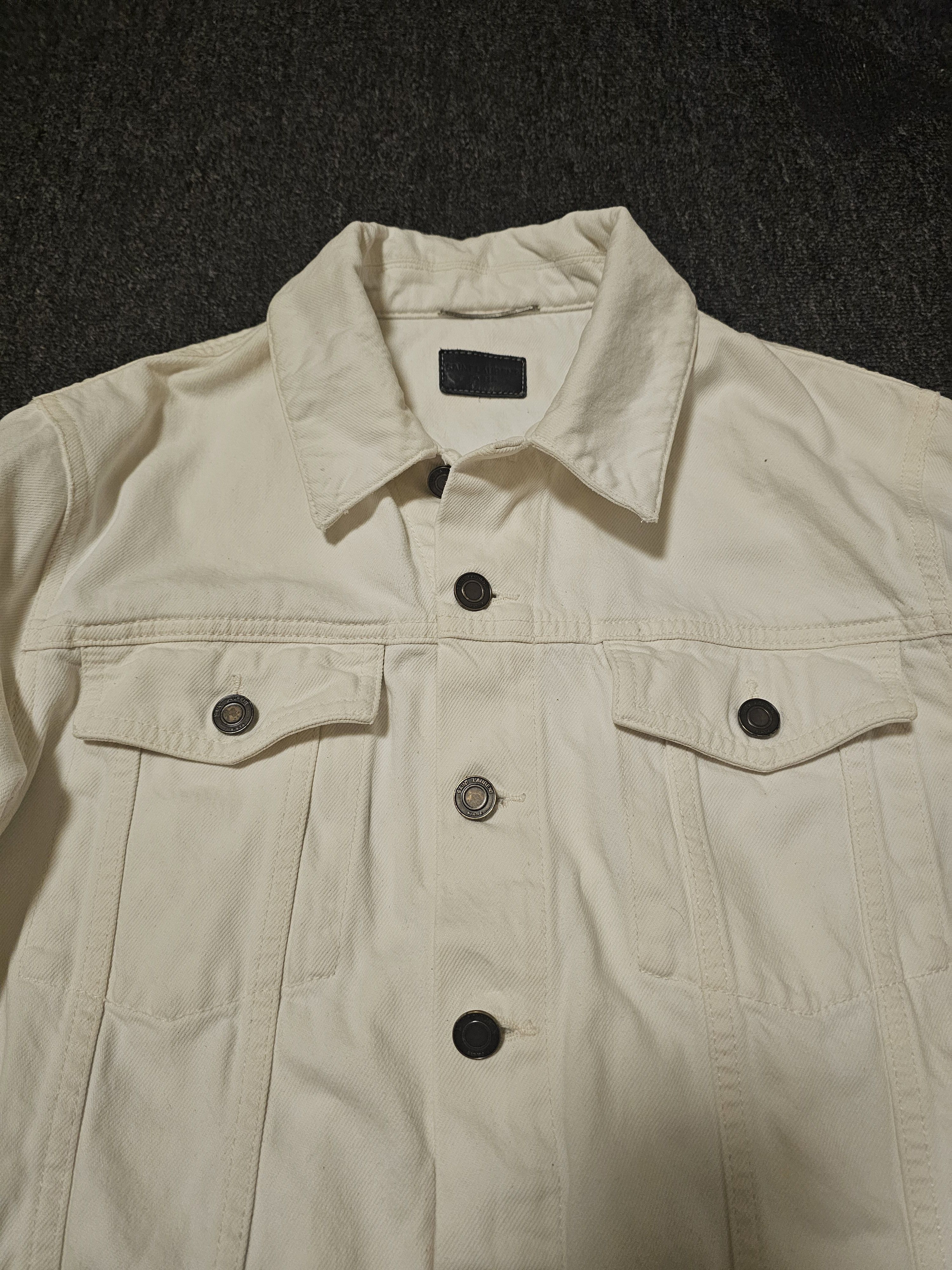 Saint Laurent Paris Saint Laurent Women's Beige Denim Jacket Size M Size M / US 6-8 / IT 42-44 - 2 Thumbnail