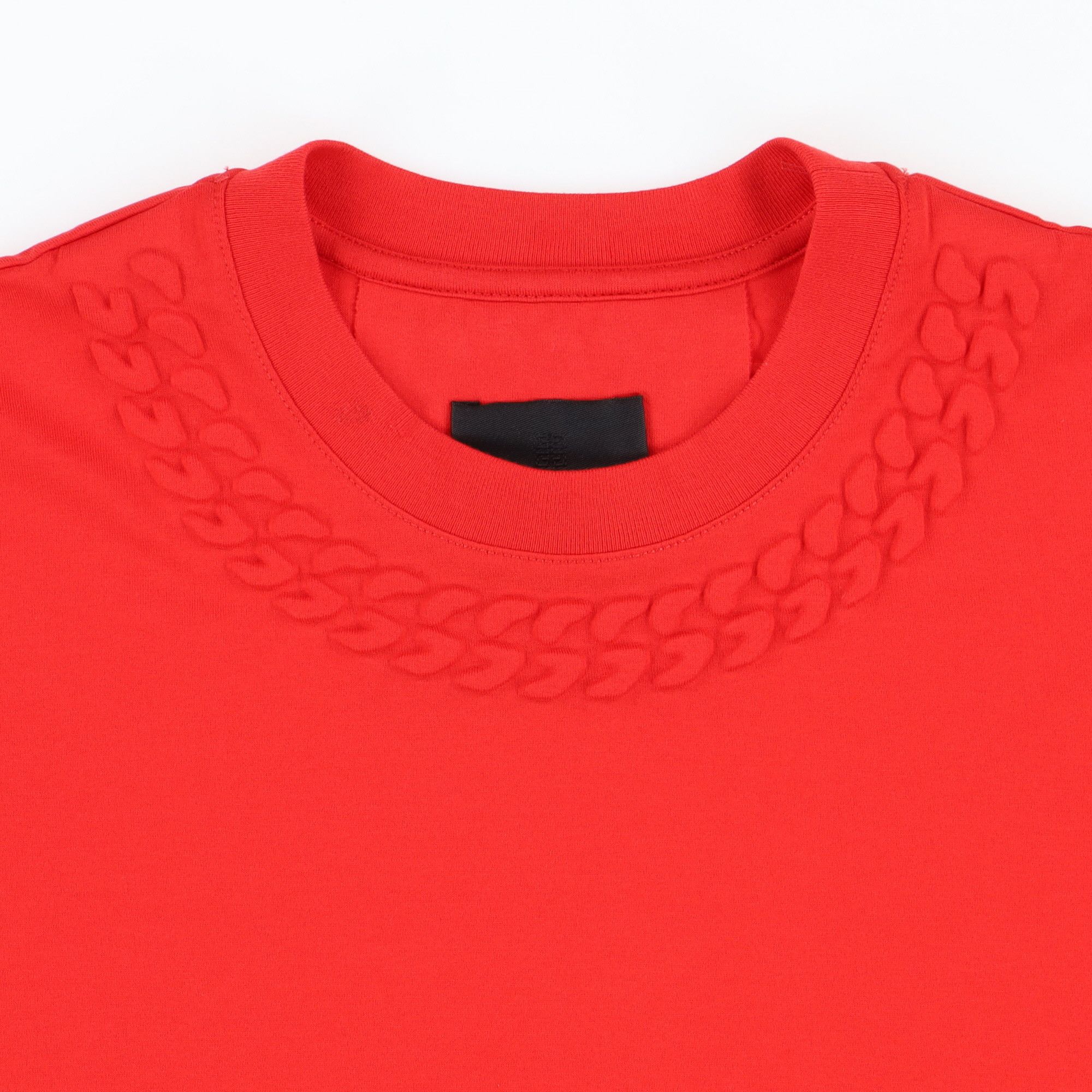 Givenchy Red Chain Embossed Collar T-Shirt Size S / US 4 / IT 40 - 5 Thumbnail