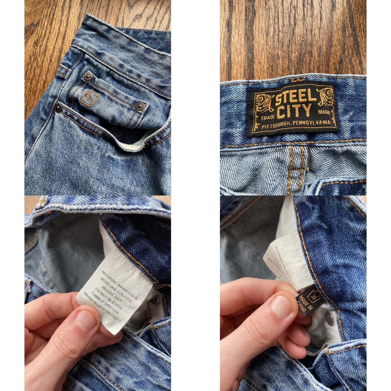 Vintage Steel City Jeans Mens Size 30 Blue Denim Straight Leg City Size US 30 / EU 46 - 8 Thumbnail