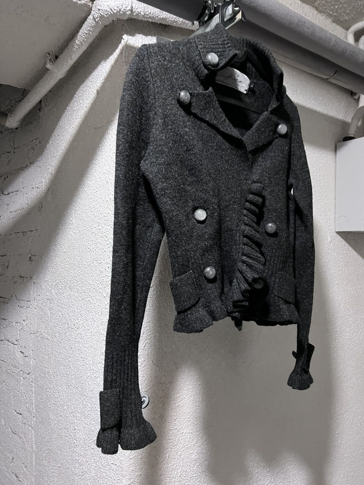 Hedi Slimane Napoleon Wool Detailed Cropped Cardigan Size M / US 6-8 / IT 42-44 - 2 Thumbnail