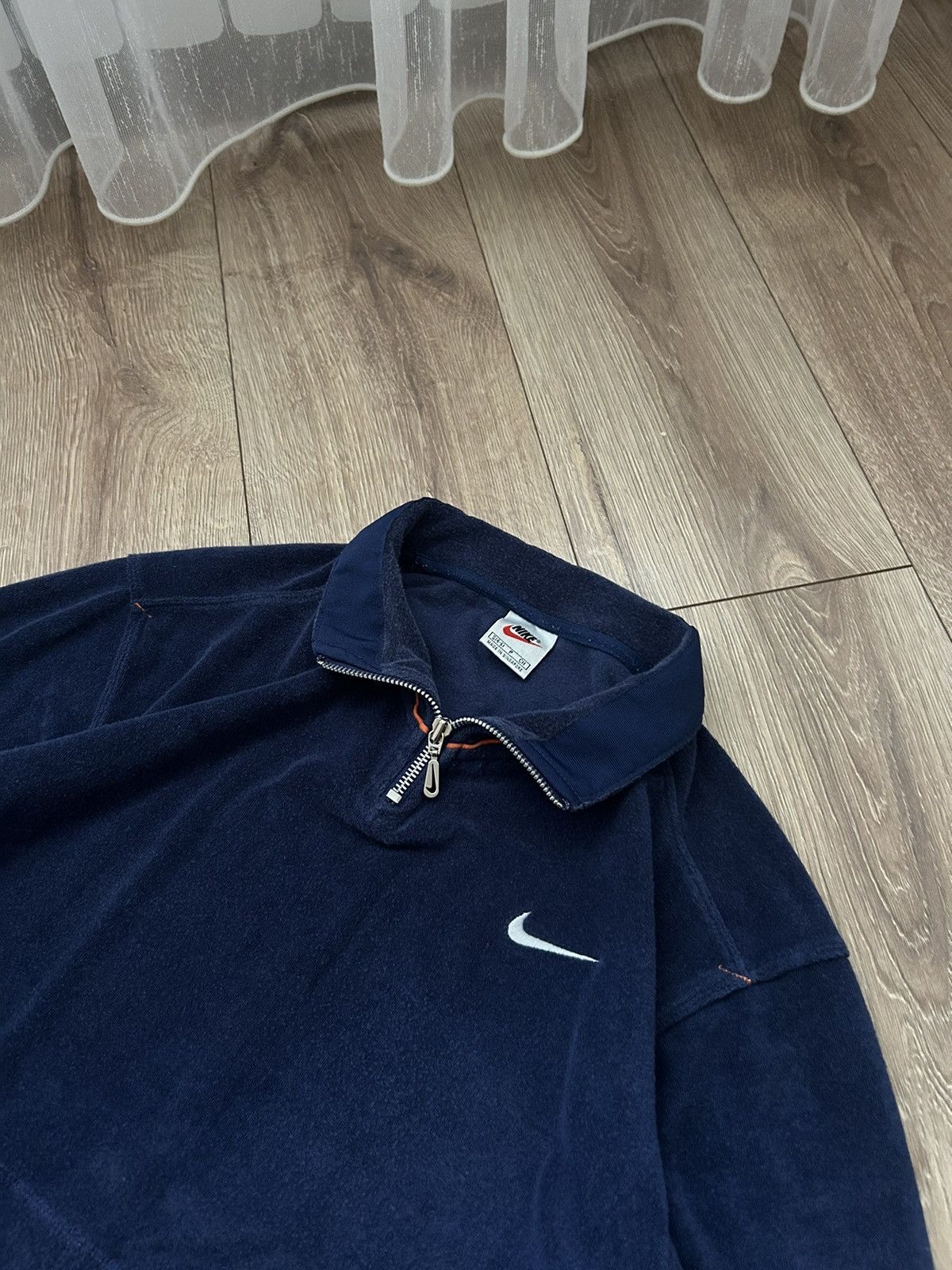 Nike Very rare⚡️Vintage Nike velour 1/4 zip sweatshirt 90s Size US S / EU 44-46 / 1 - 2 Thumbnail